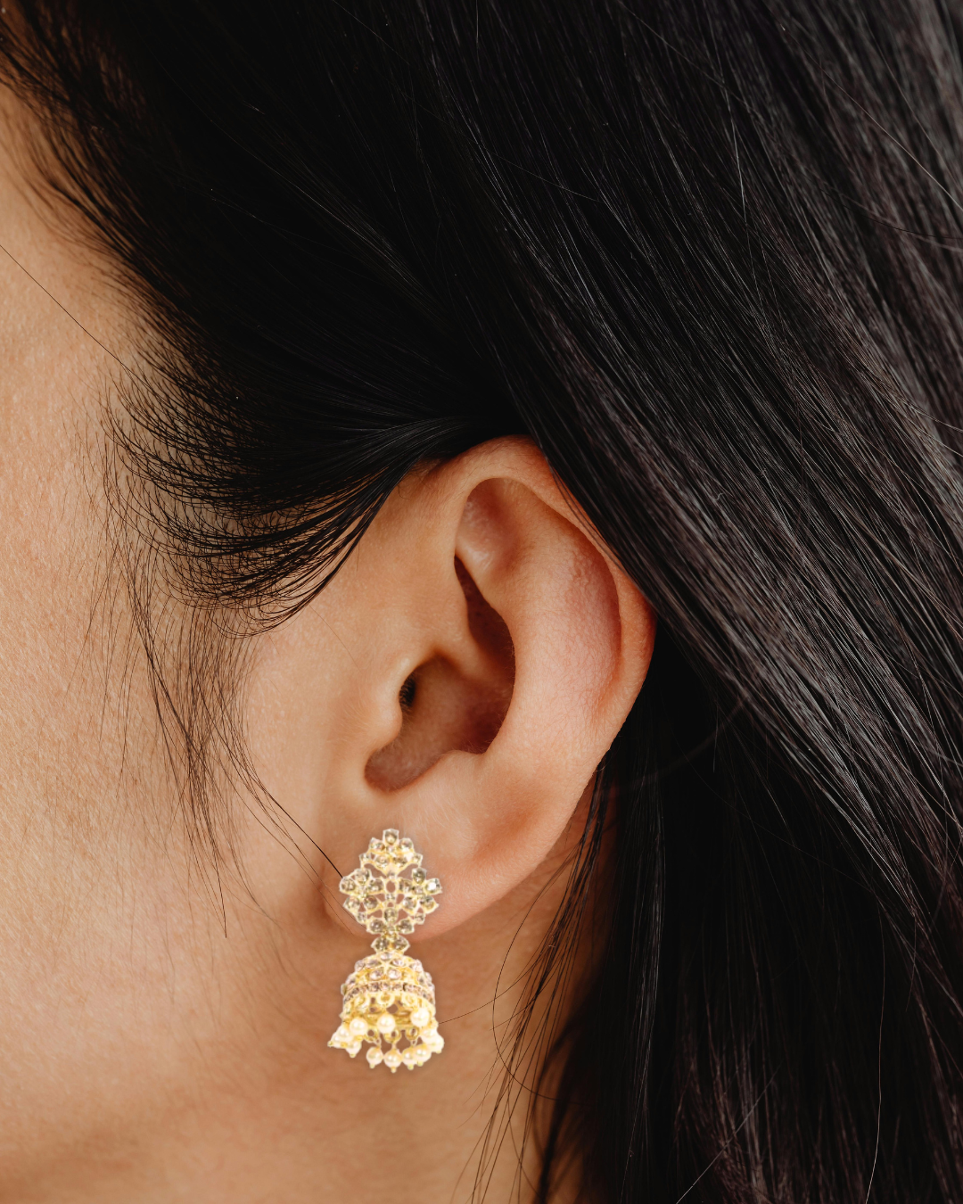Golden Jhumka Earring (DH ZG429)