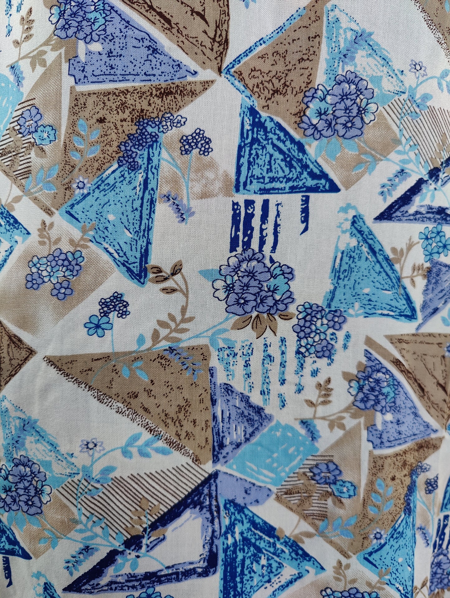 Blue and White Geometric Print Kurta