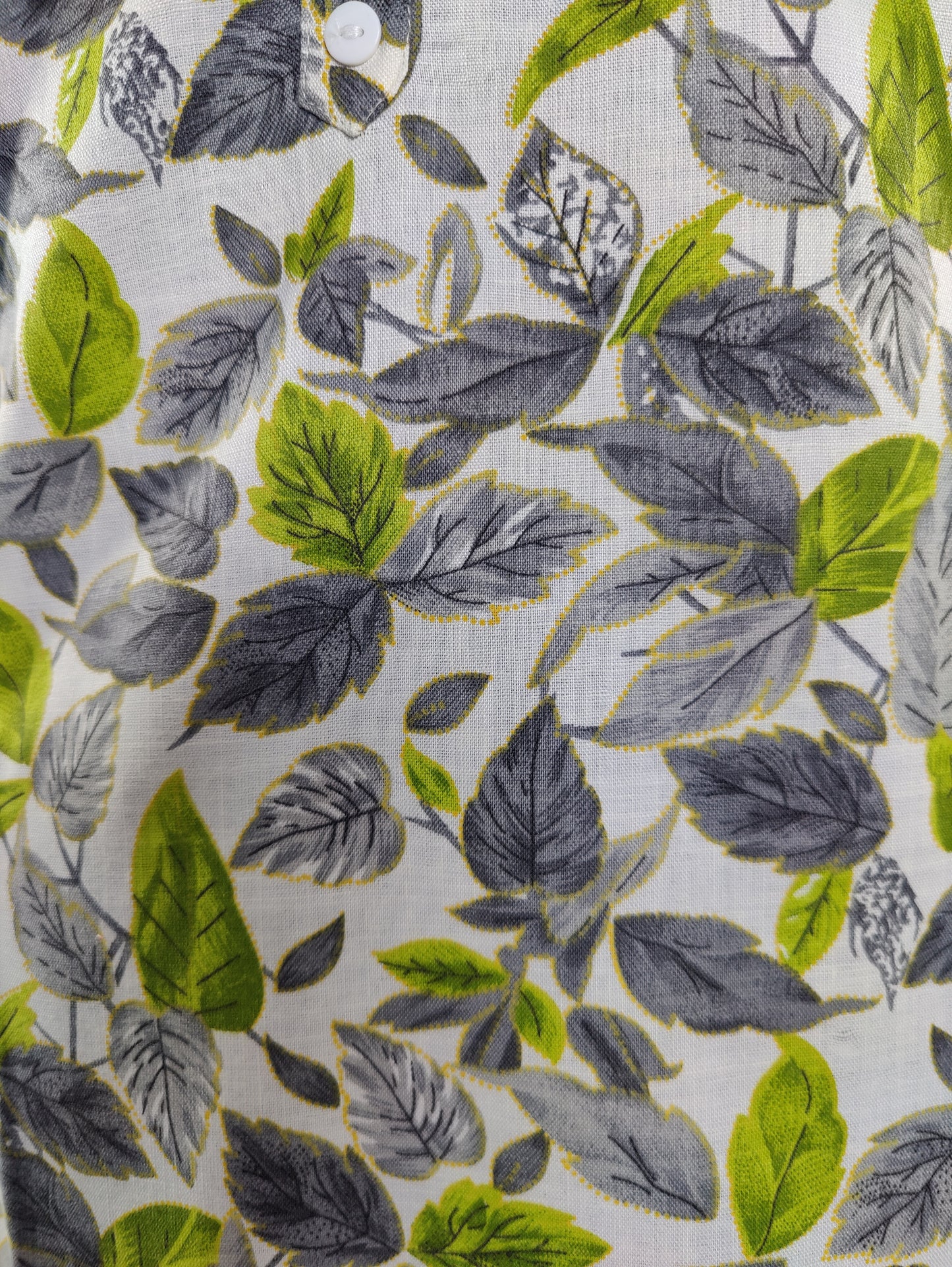 White Leaf Print Kurta