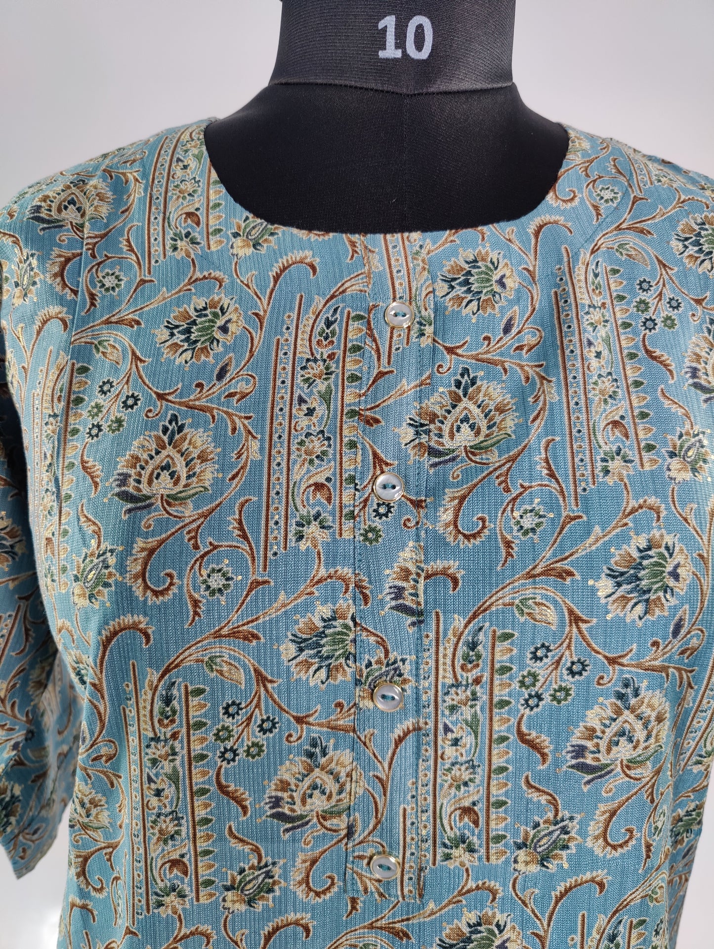 Serene Serenity: Sky Blue Kurta with Intricate Floral Print