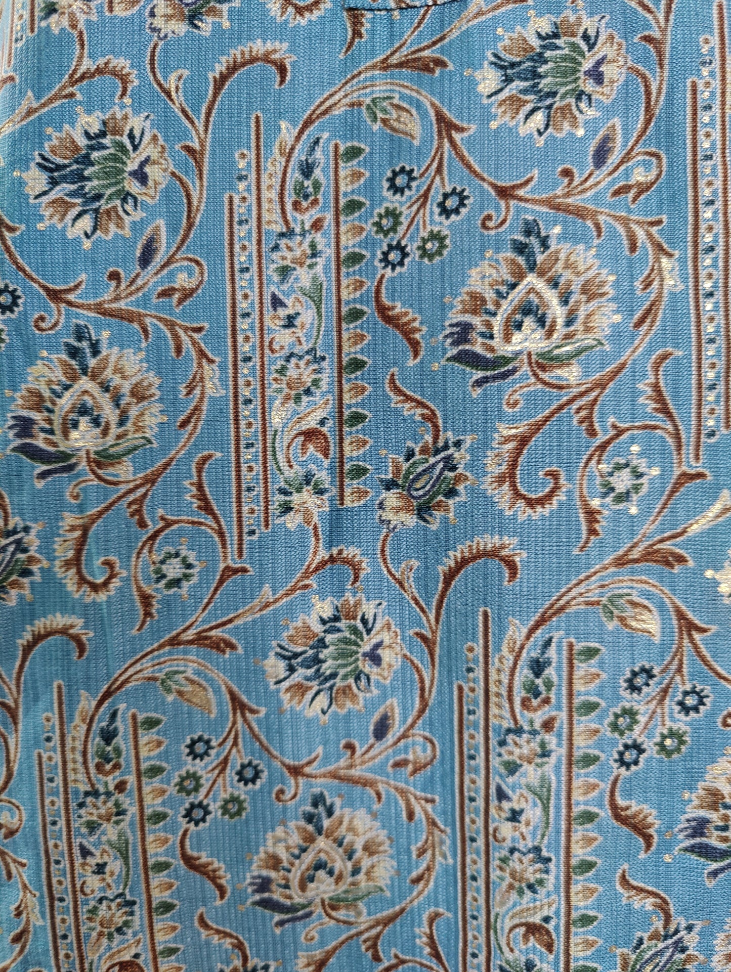 Serene Serenity: Sky Blue Kurta with Intricate Floral Print