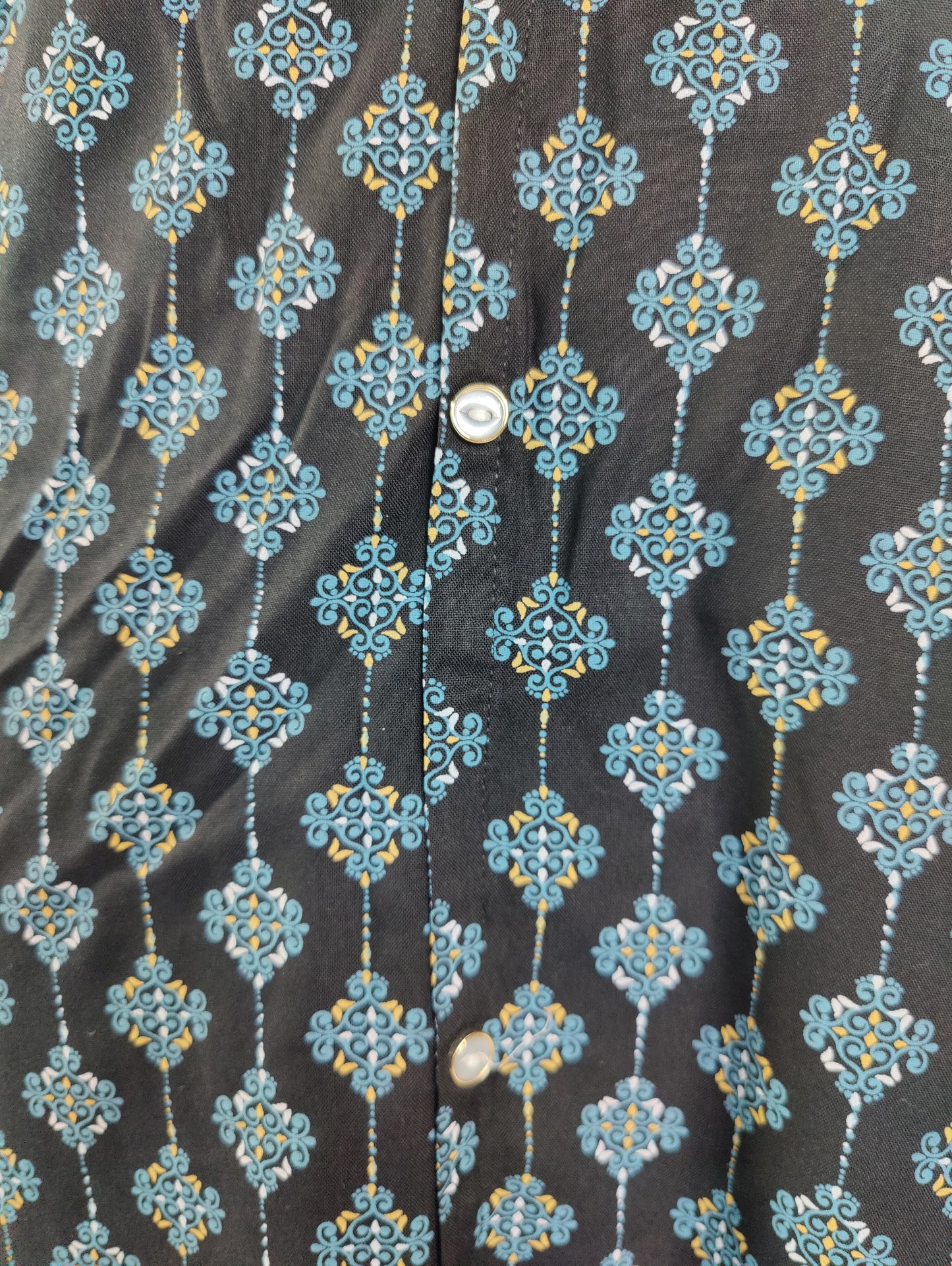 Midnight Magic: Black Kurta with Intricate Geometric Pattern