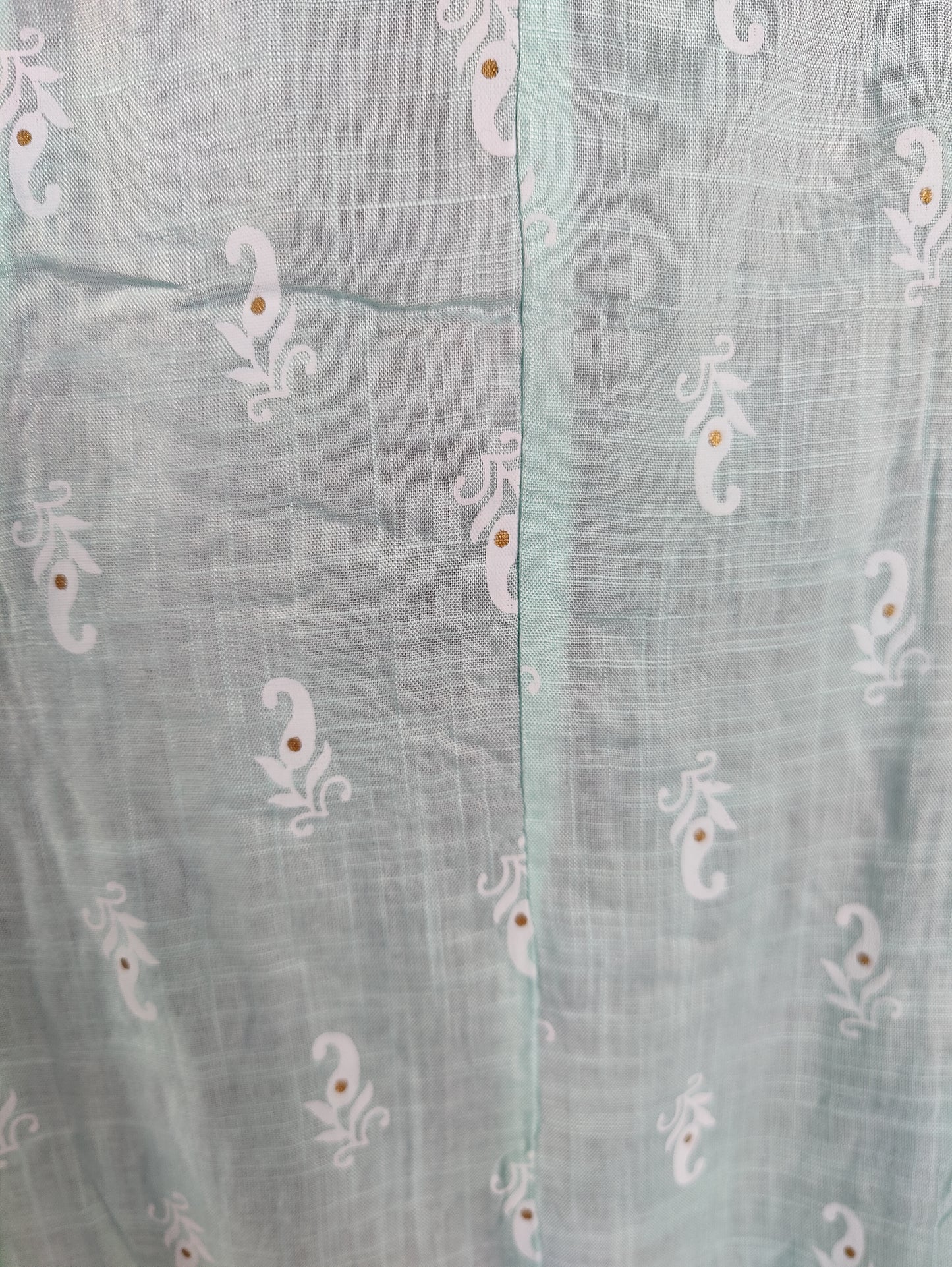 Sea Green Embroidered Kurta with Floral Motifs