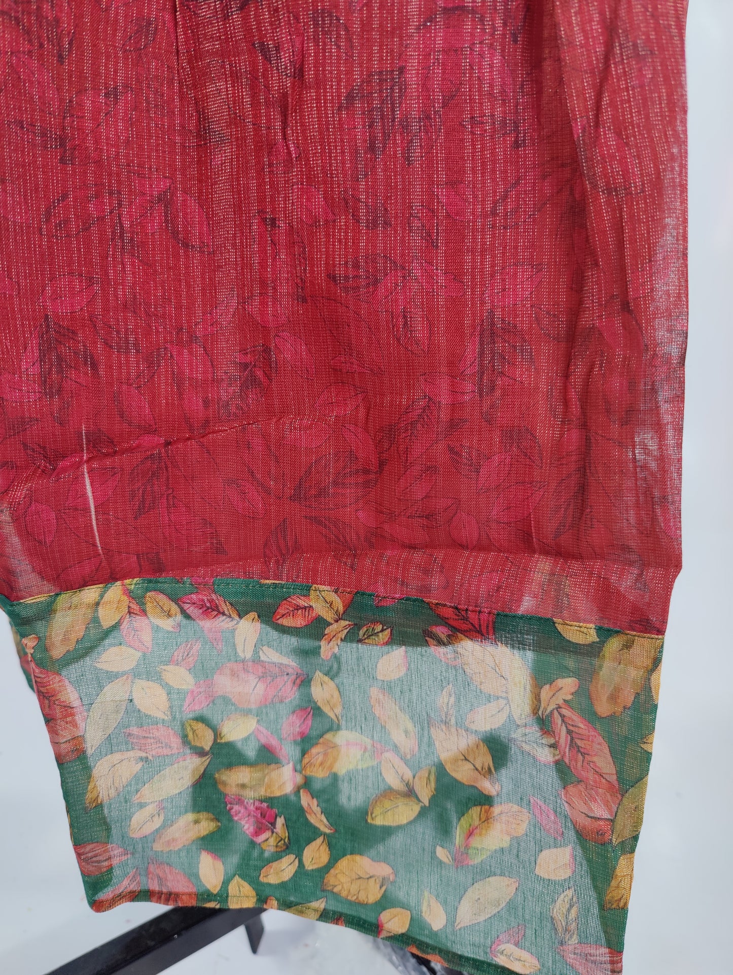 Rustic Elegance: Block-Printed Kurti with Contrasting Colors