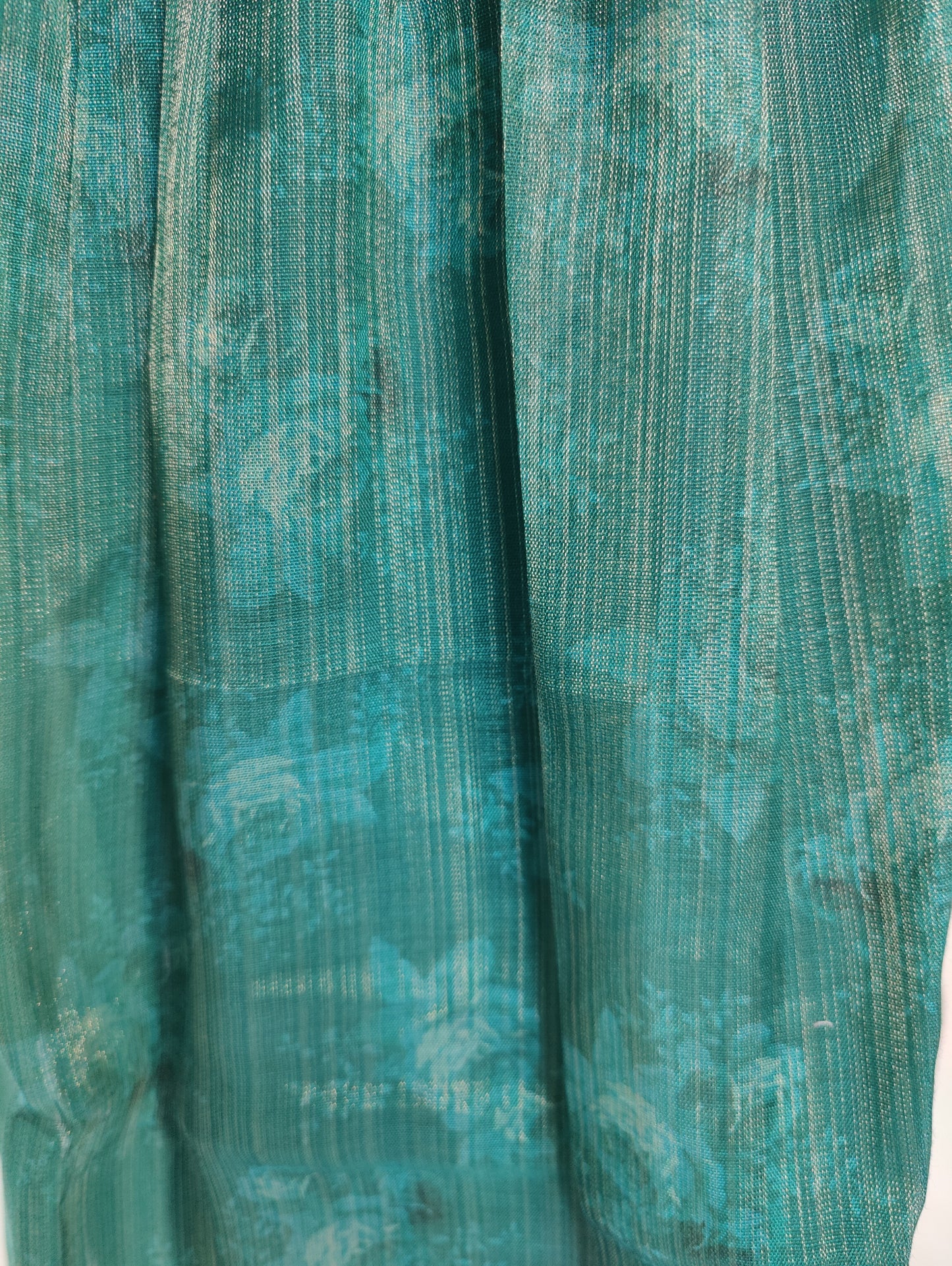 Romantic Blooms: Sheer Green Floral Kurti