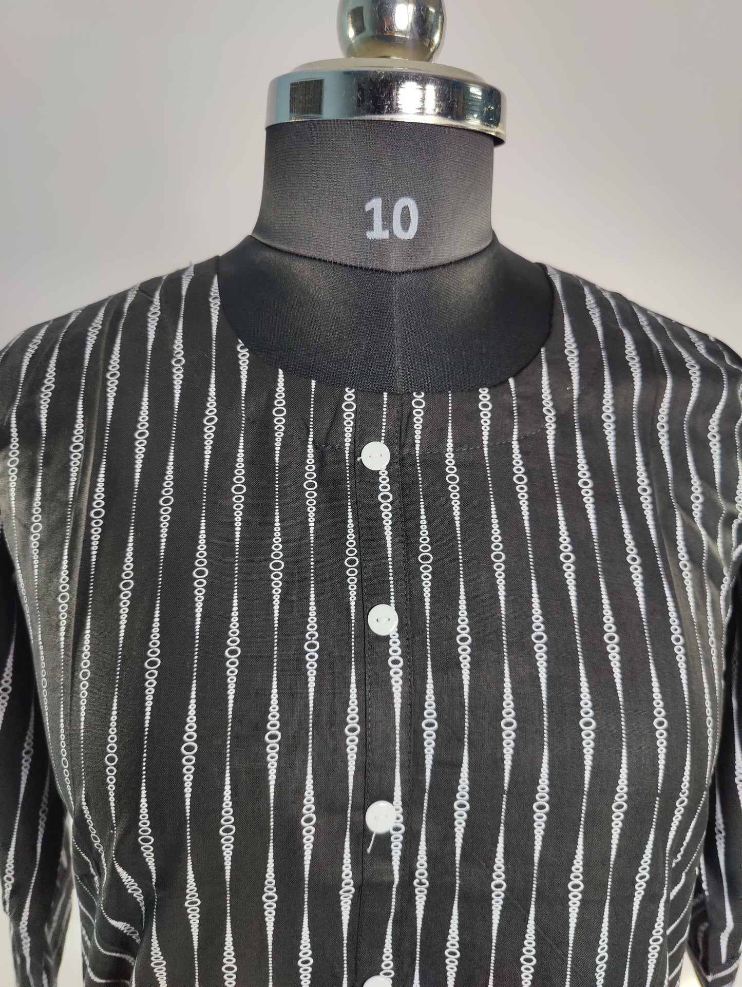 Classic Chic: Black and White Ikat Kurti