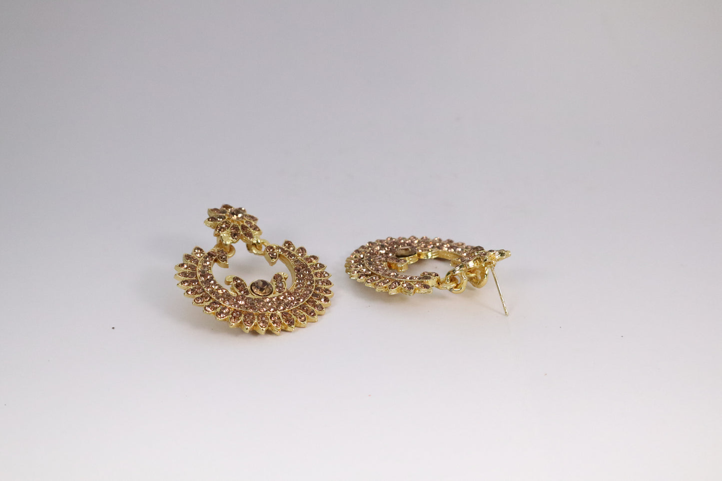 Golden Crystal Halo Earrings (DH P680)