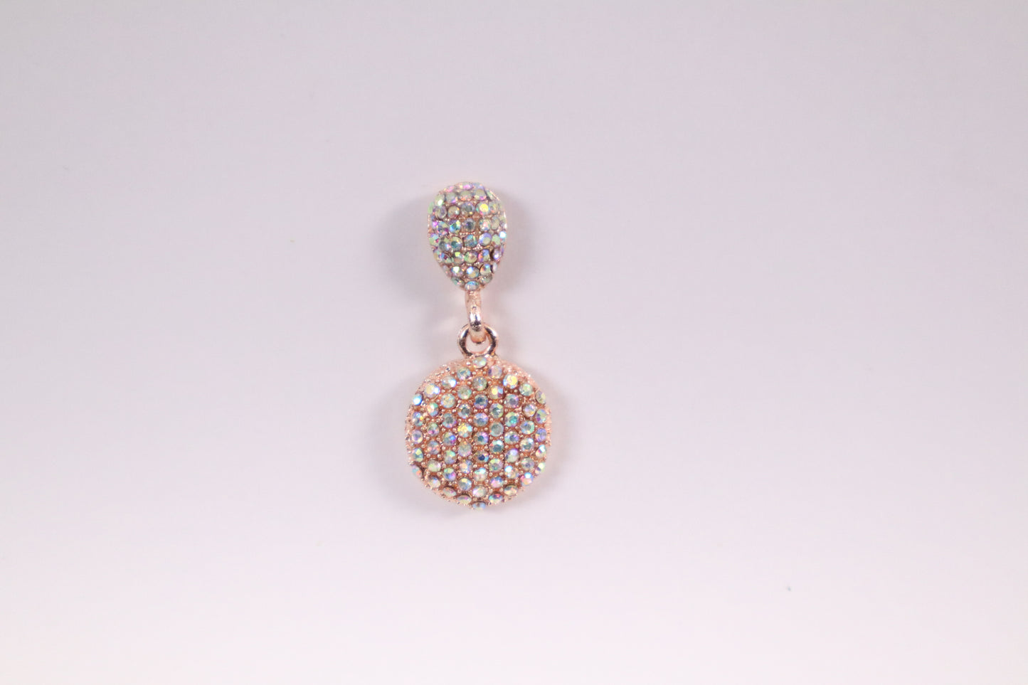 Shimmering Crystal Oval Earrings (Rose Gold) (DH P744)