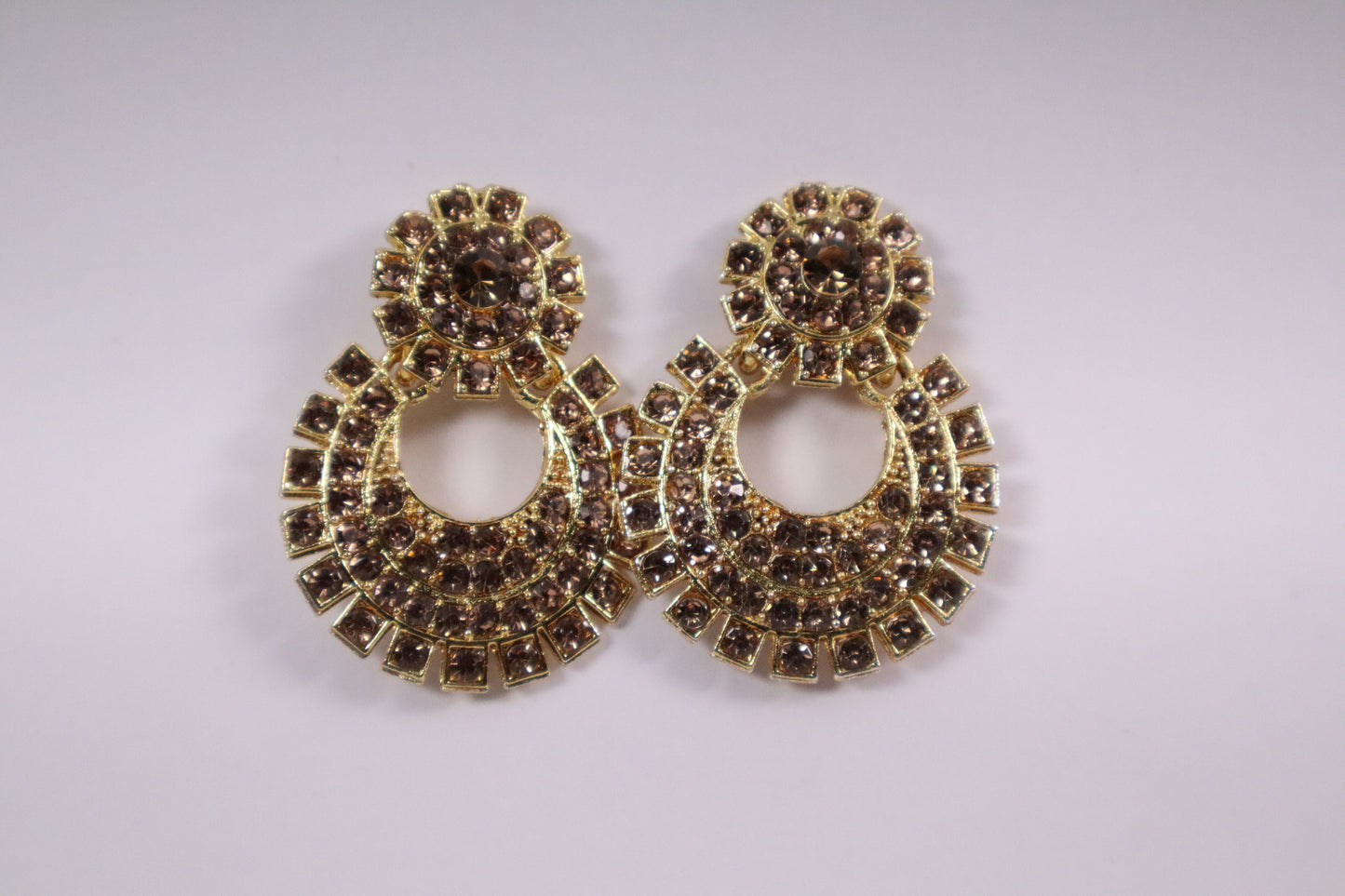 Layered Crystal Circle Earrings (DH P757)