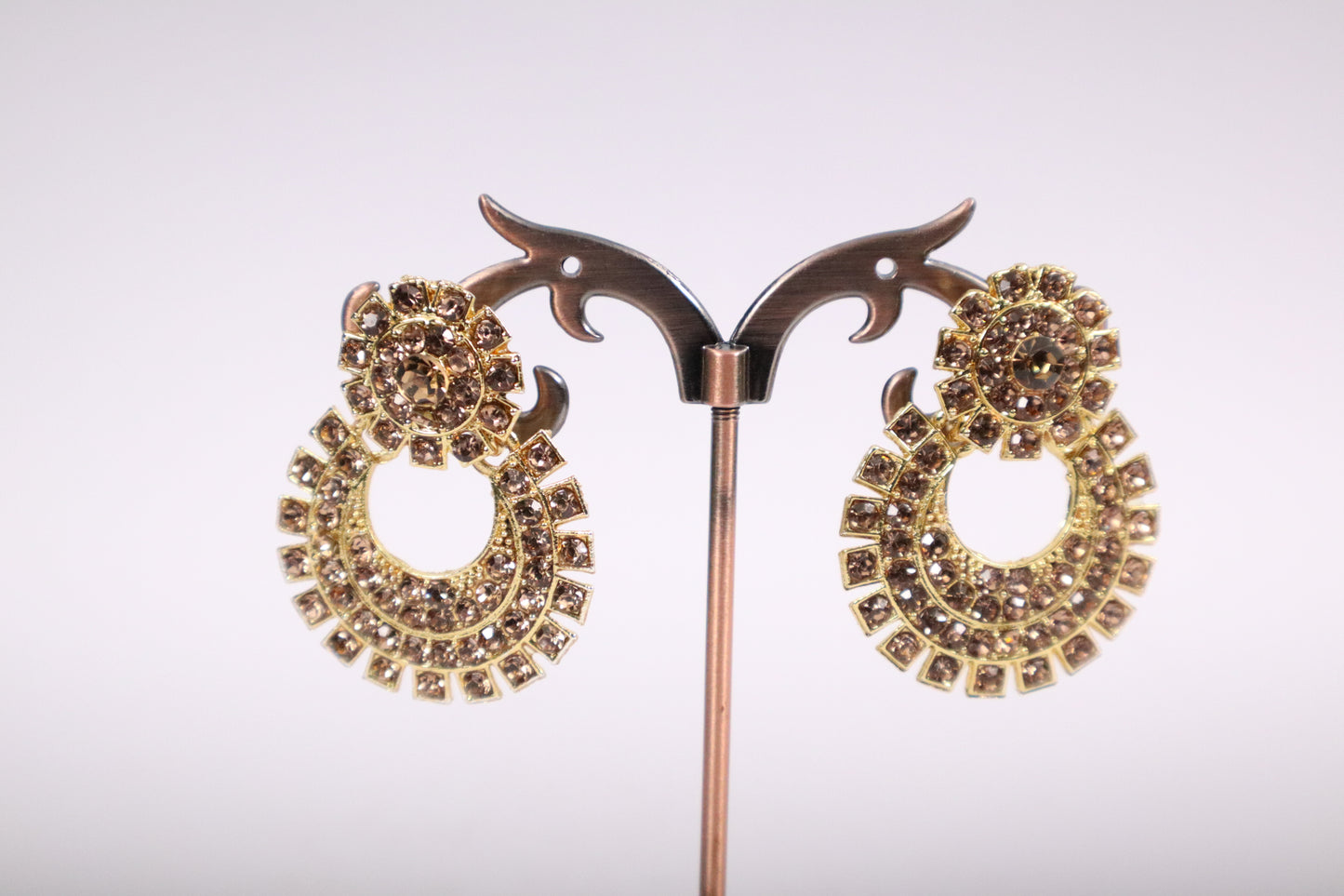 Layered Crystal Circle Earrings (DH P757)