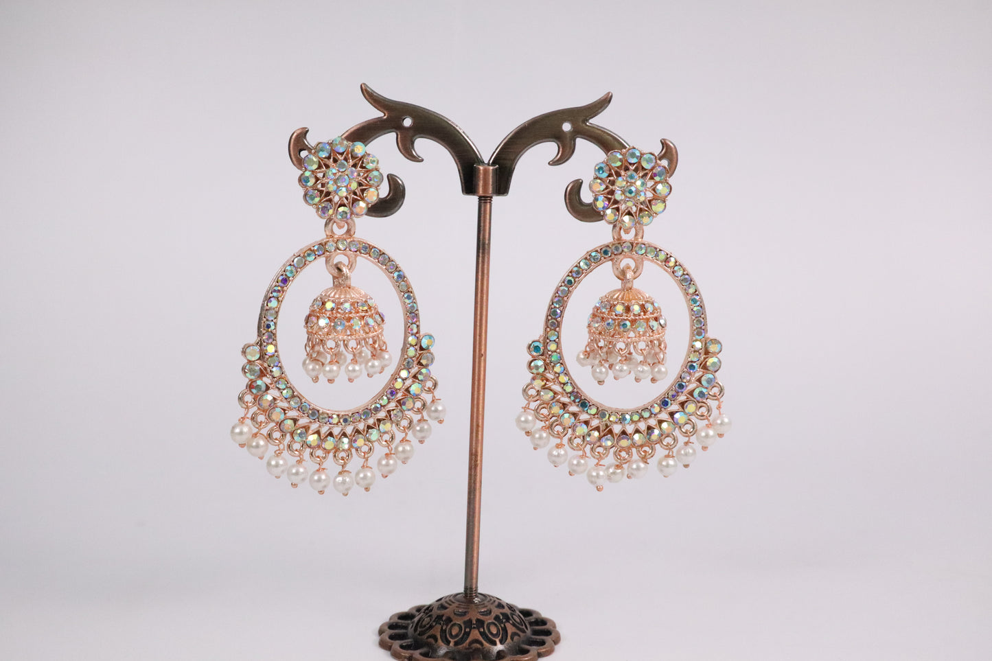 Radiant Jhumka Earrings with Pearl Tassels (DH ZG706)