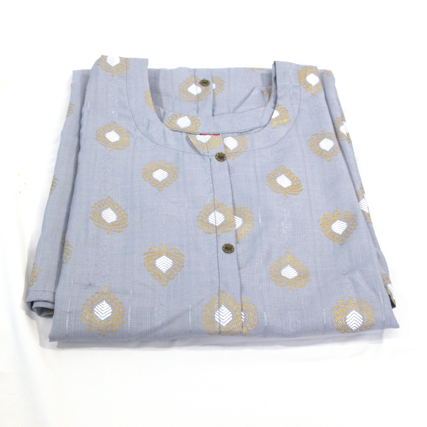 Diamond Print Cotton Kurti Dress in Powder Blue