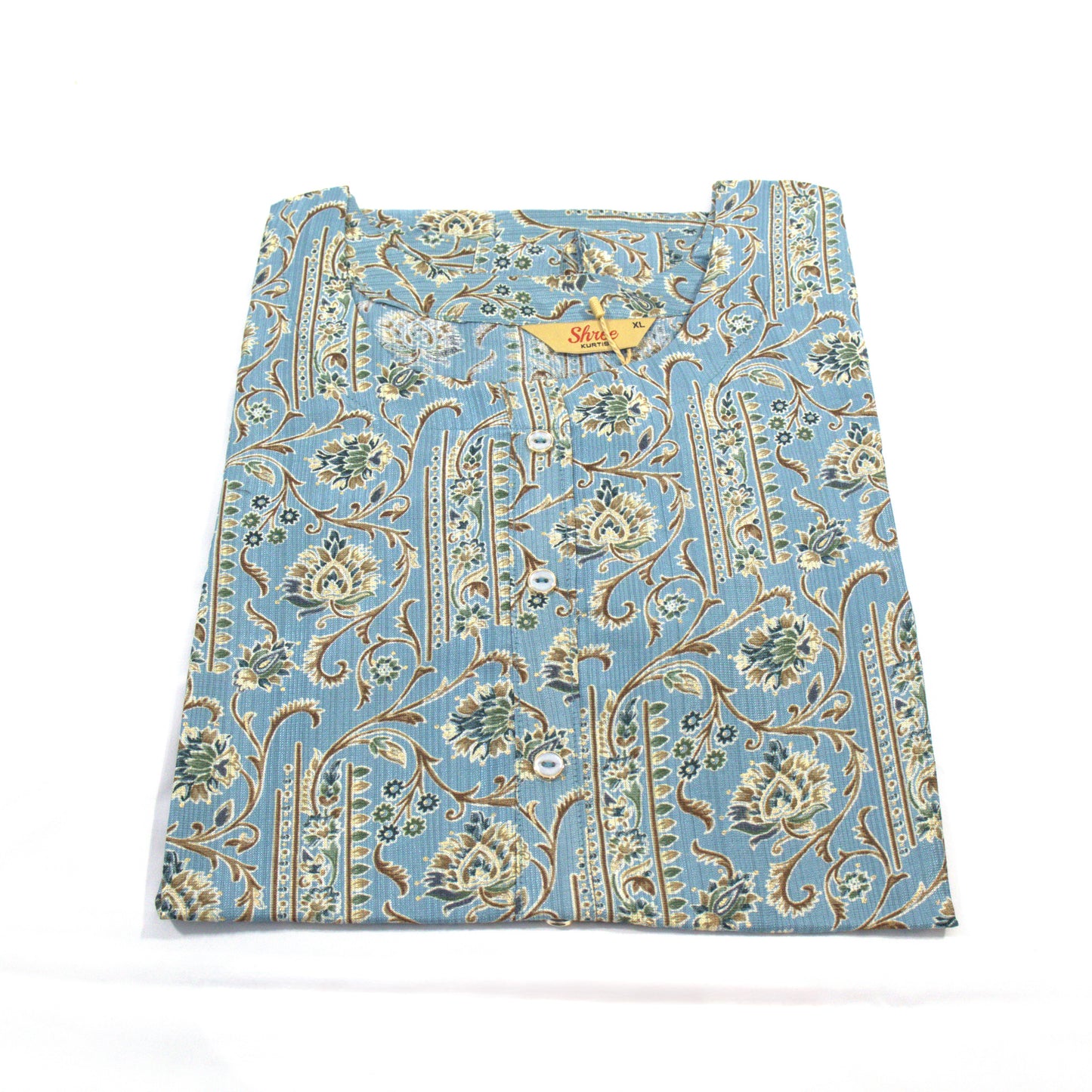 Serene Serenity: Sky Blue Kurta with Intricate Floral Print
