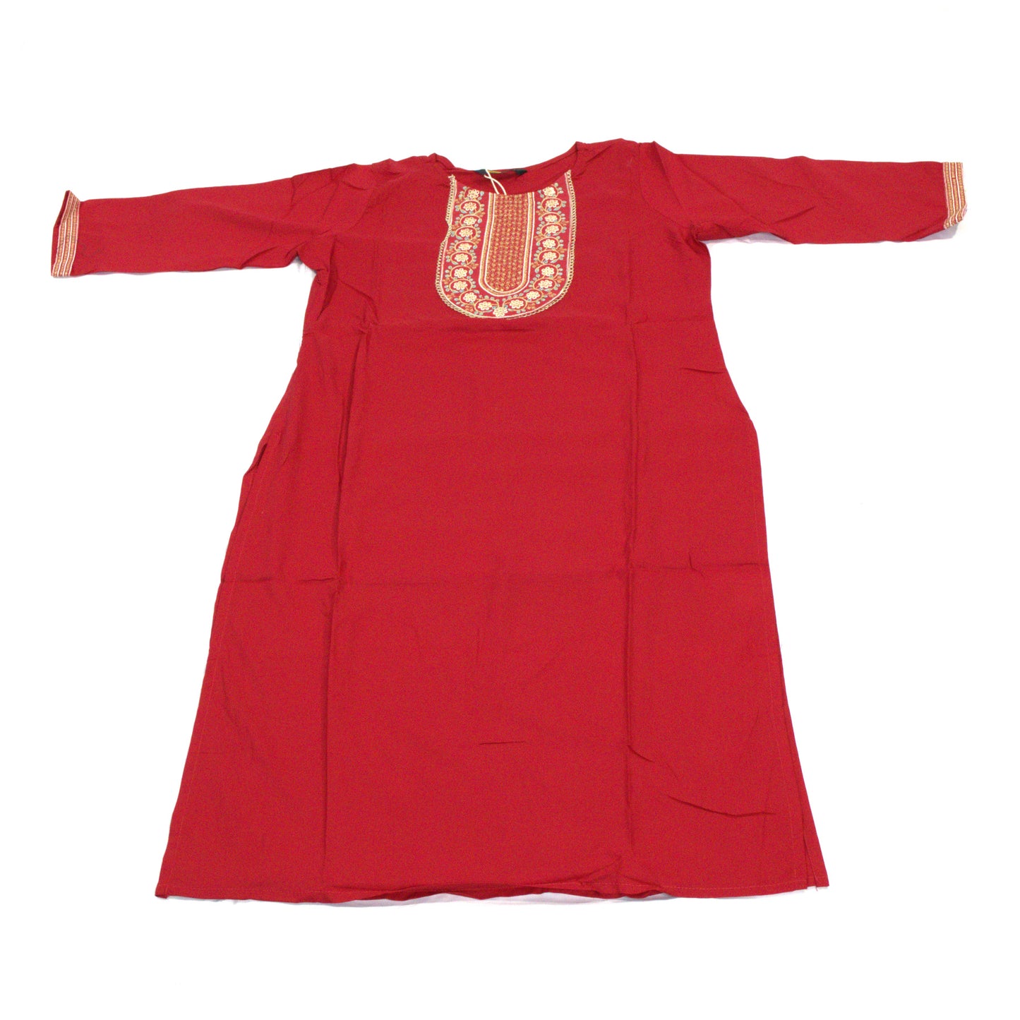 Regal Red Kurta with Intricate Embroidery