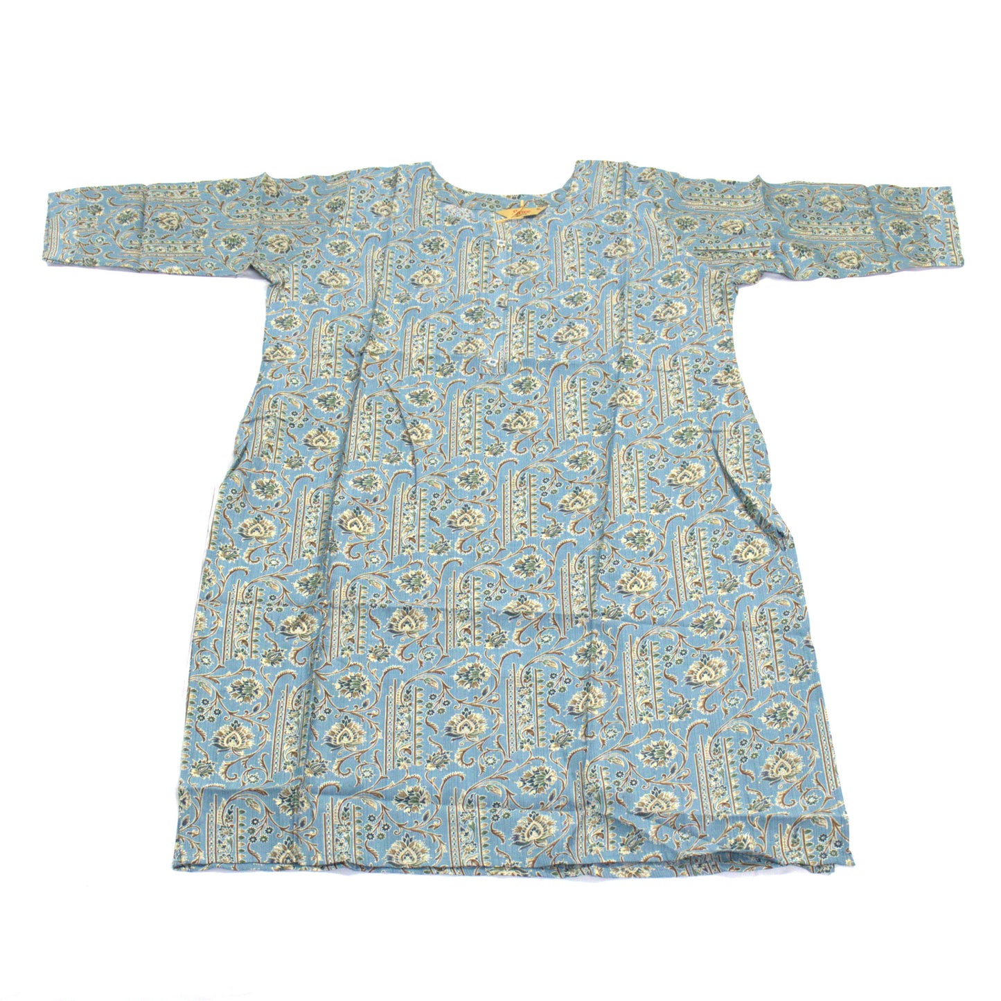 Serene Serenity: Sky Blue Kurta with Intricate Floral Print