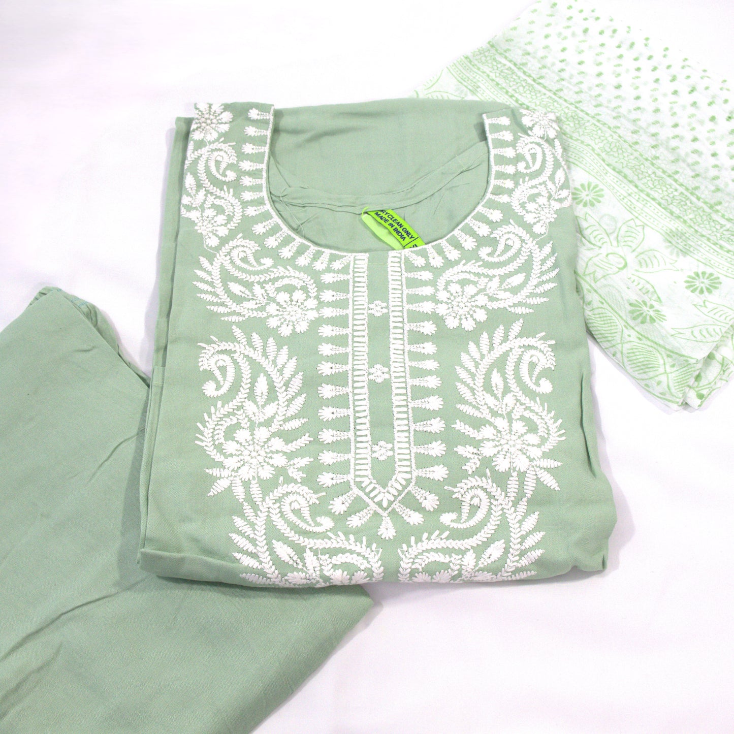 Cotton Kurta Set with Intricate Embroidery