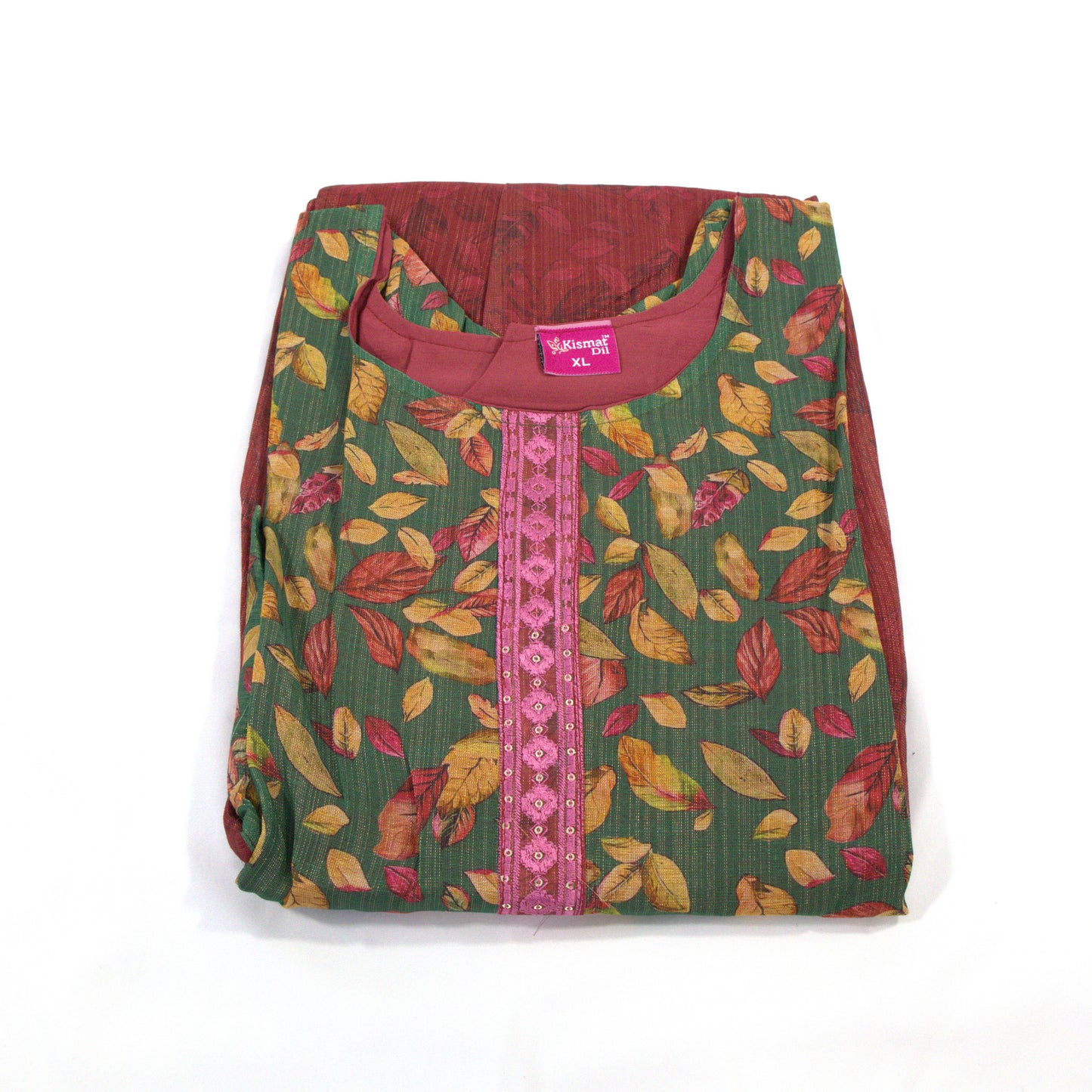 Rustic Elegance: Block-Printed Kurti with Contrasting Colors