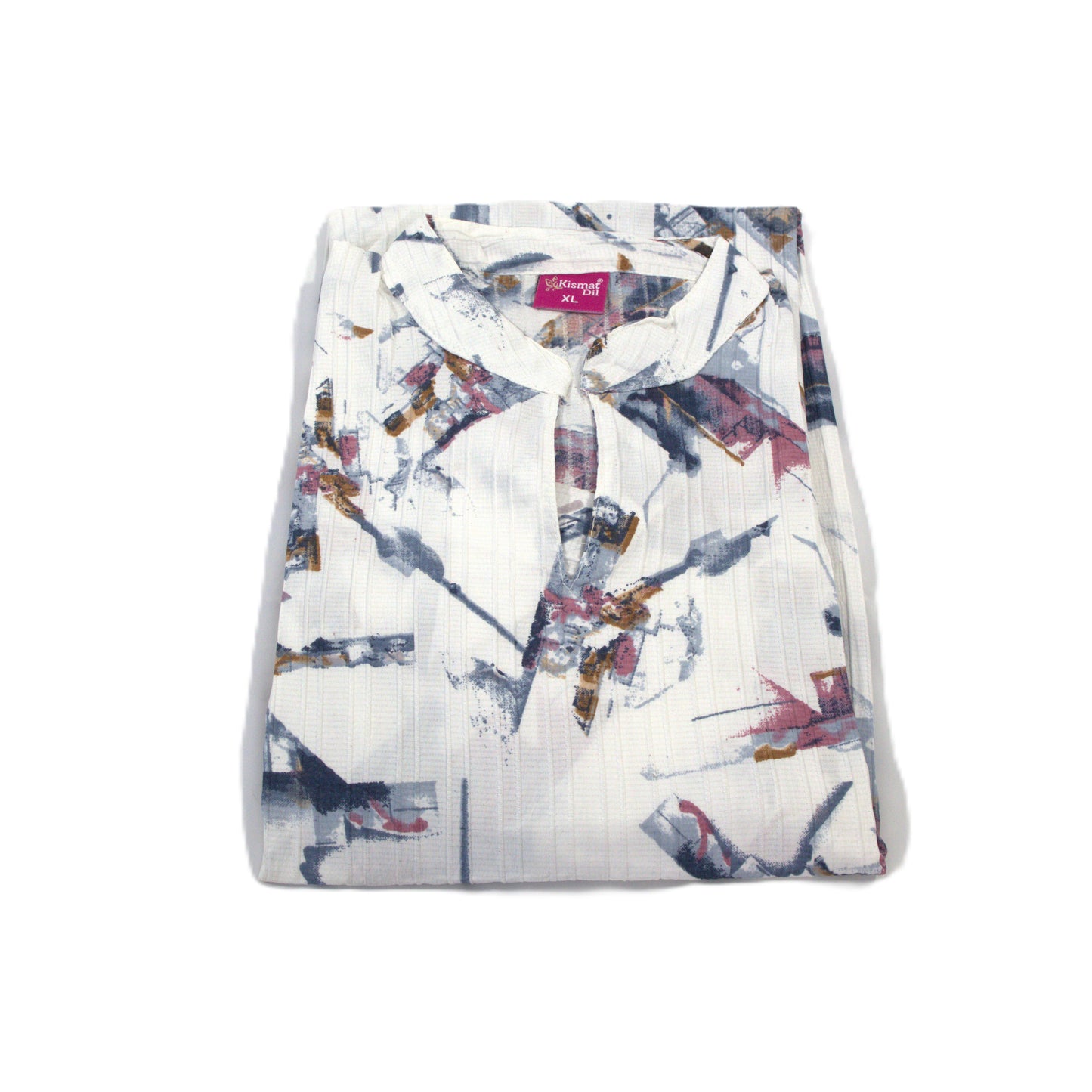 Modern Minimalism: White Abstract Printed Kurti