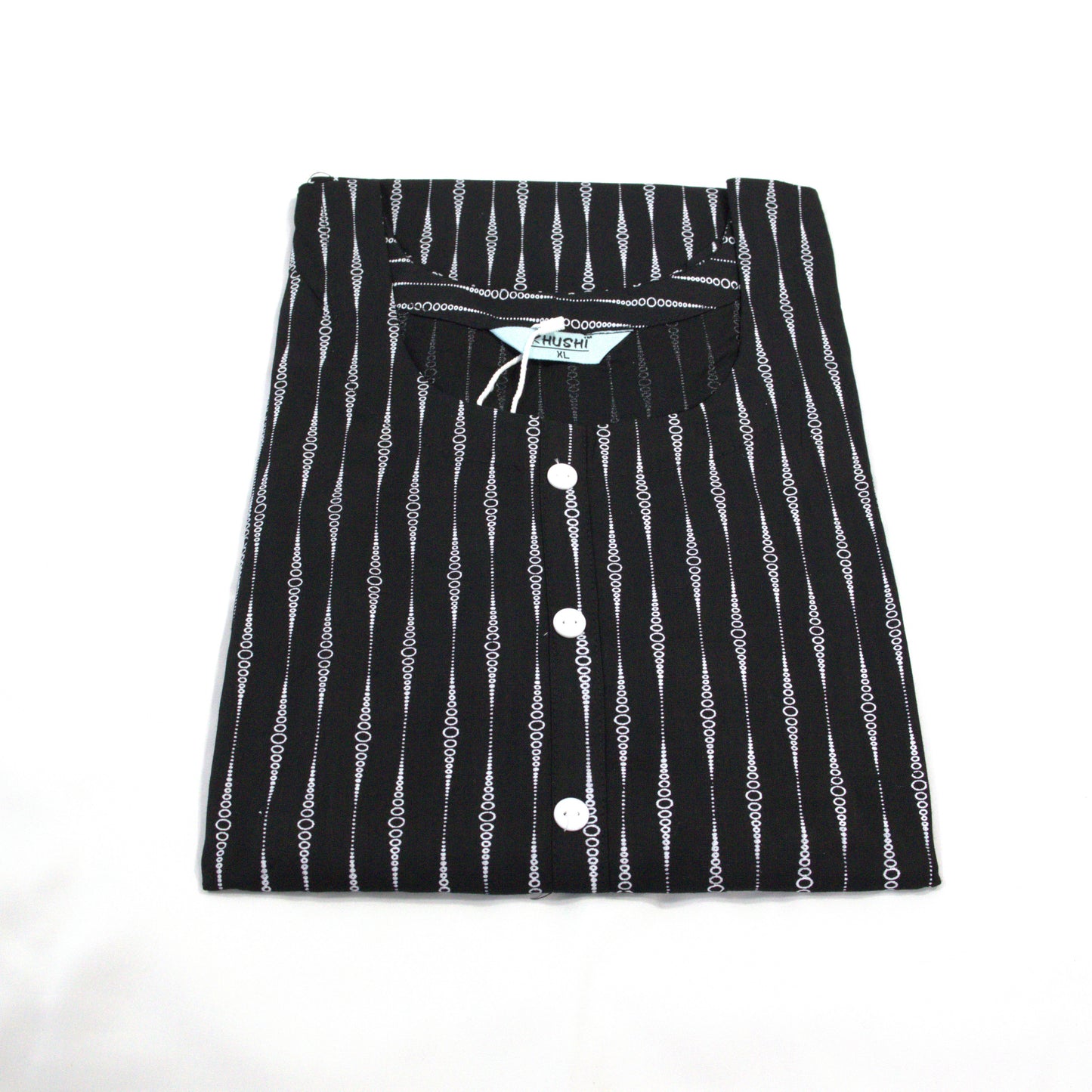 Classic Chic: Black and White Ikat Kurti
