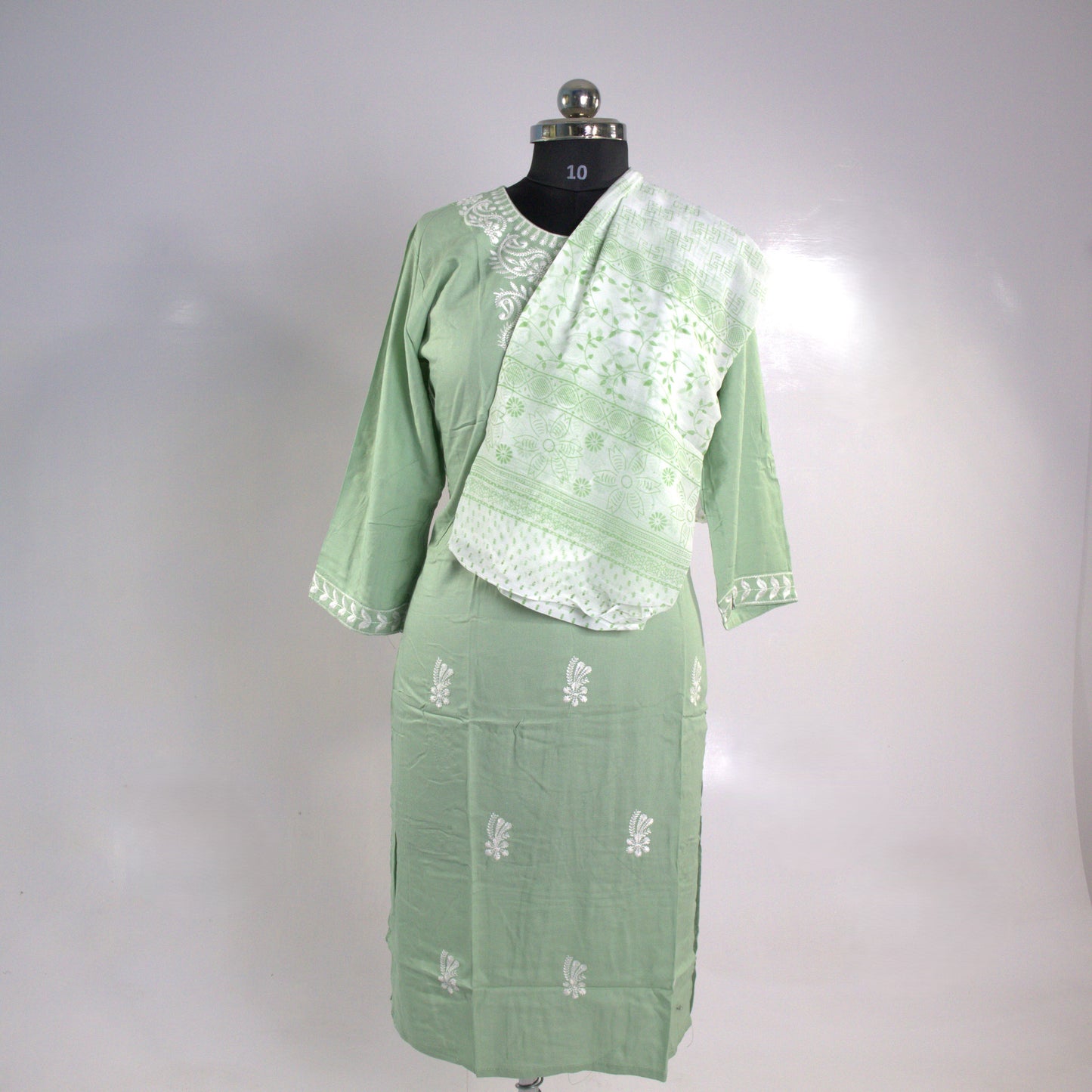 Cotton Kurta Set with Intricate Embroidery