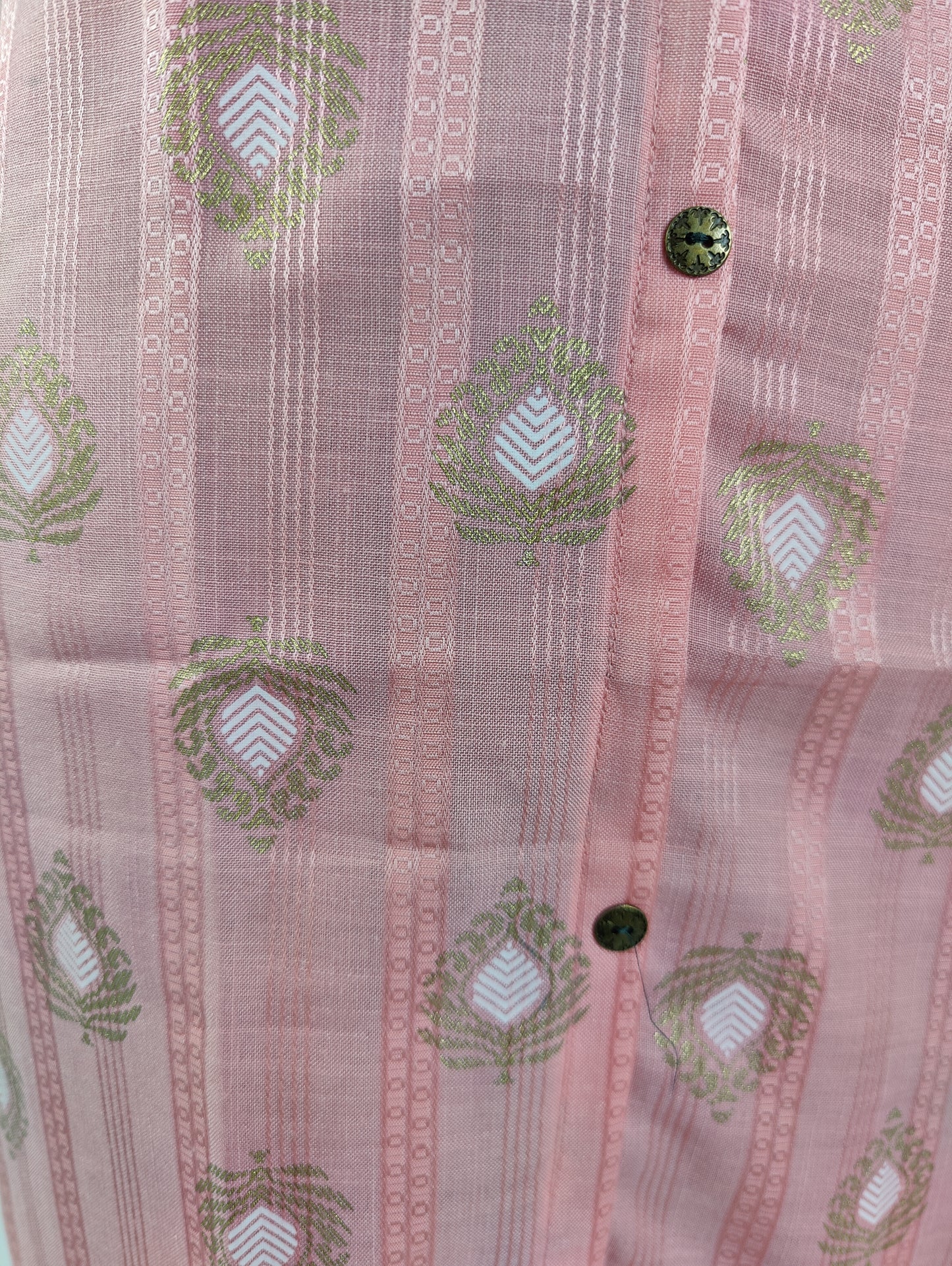 Blush Pink Diamond Print Cotton Kurti Dress