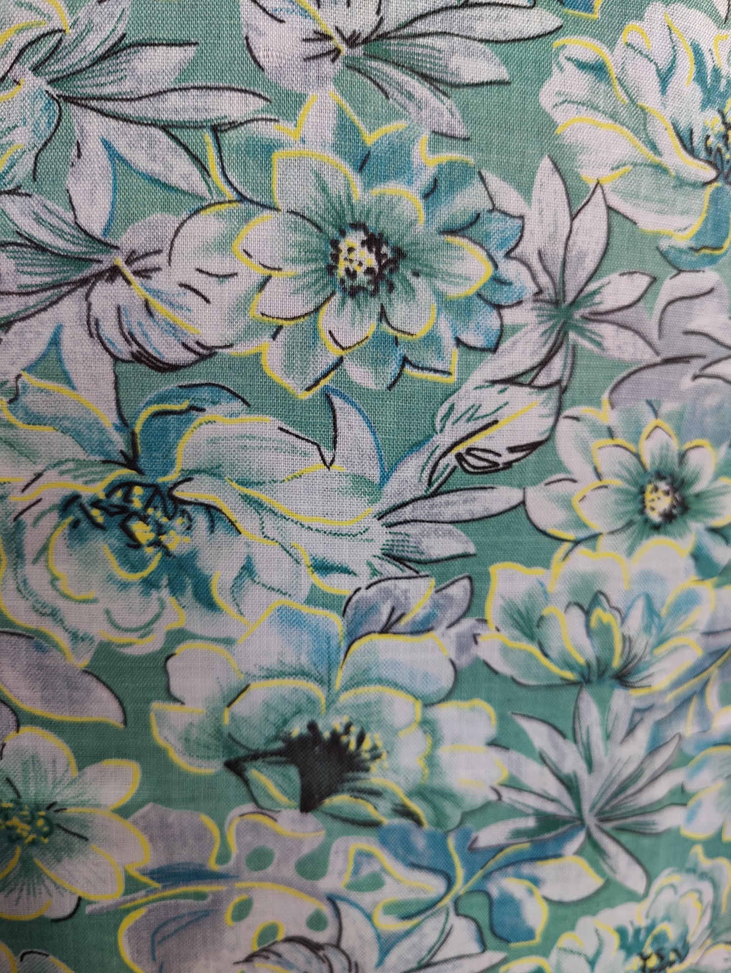 Green Kurta with Floral Block Print