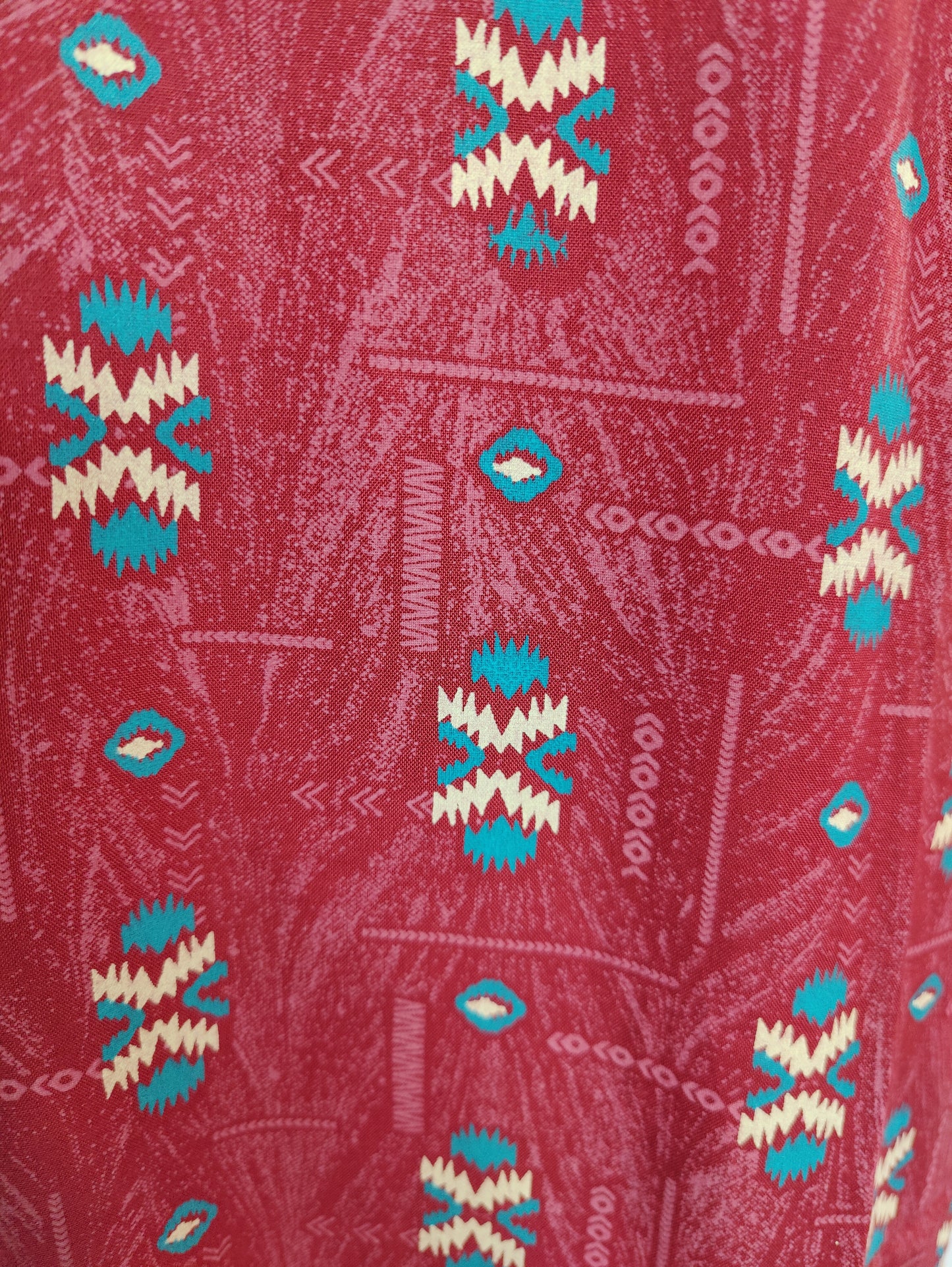 Rustic Charm: Maroon Kurti with Geometric Print