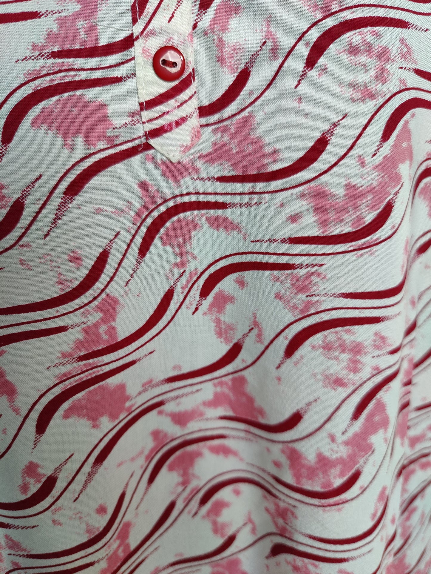 Whimsical Waves: White and Pink Printed Kurti