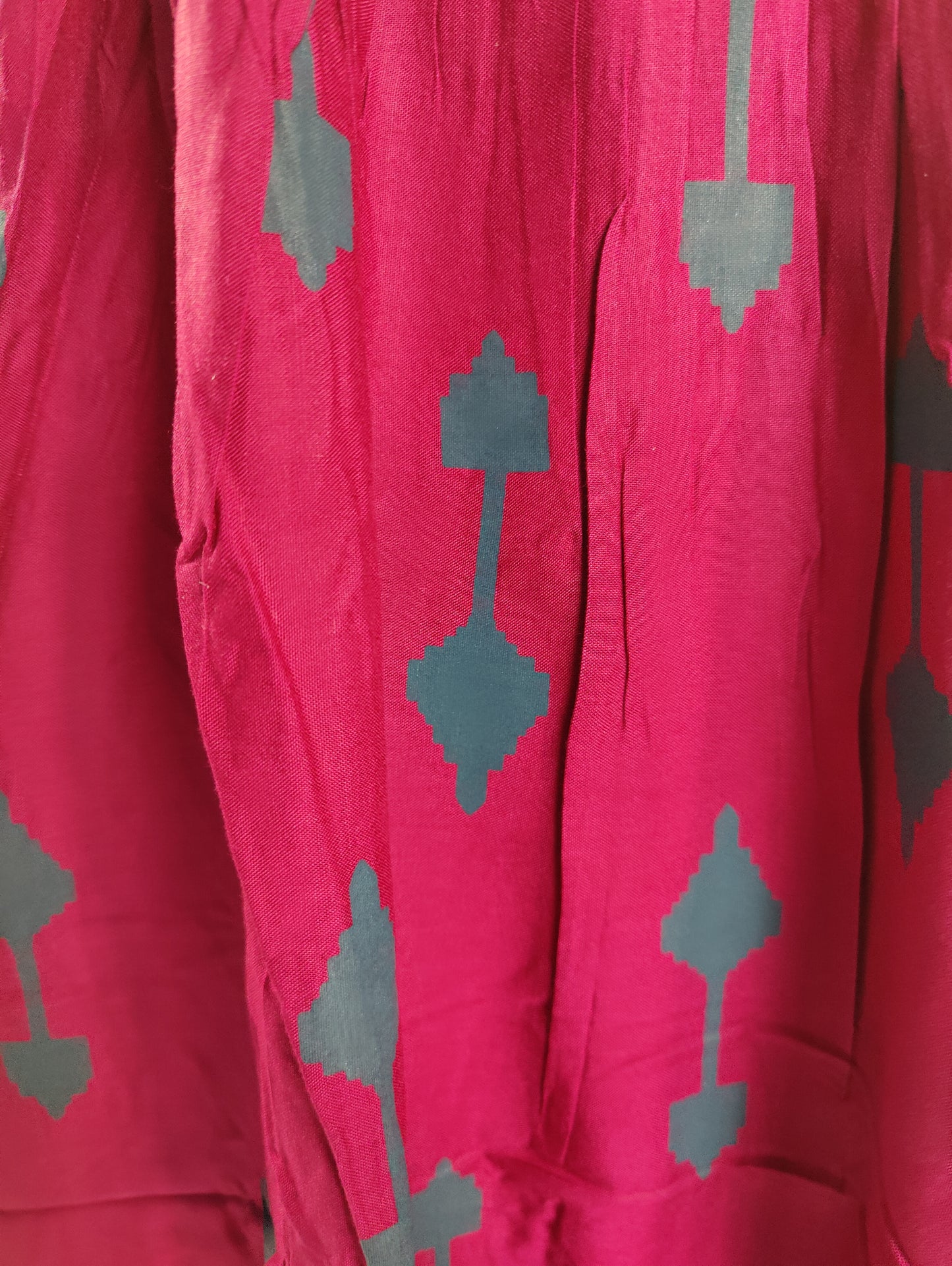 Vintage Charm: Maroon Kurti with Embroidered Neckline