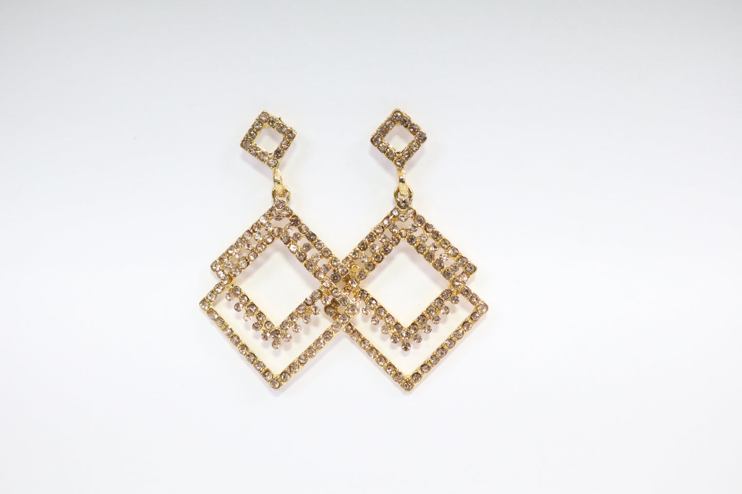 Shimmering Square Drop Earrings (PA410)