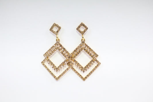 Shimmering Square Drop Earrings (PA410)