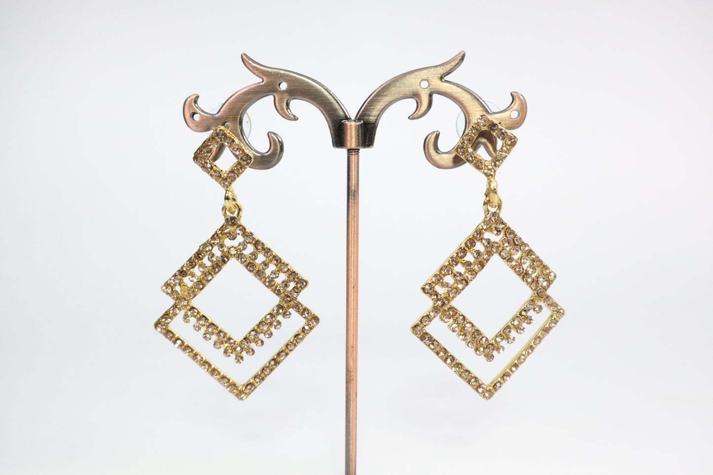 Shimmering Square Drop Earrings (PA410)