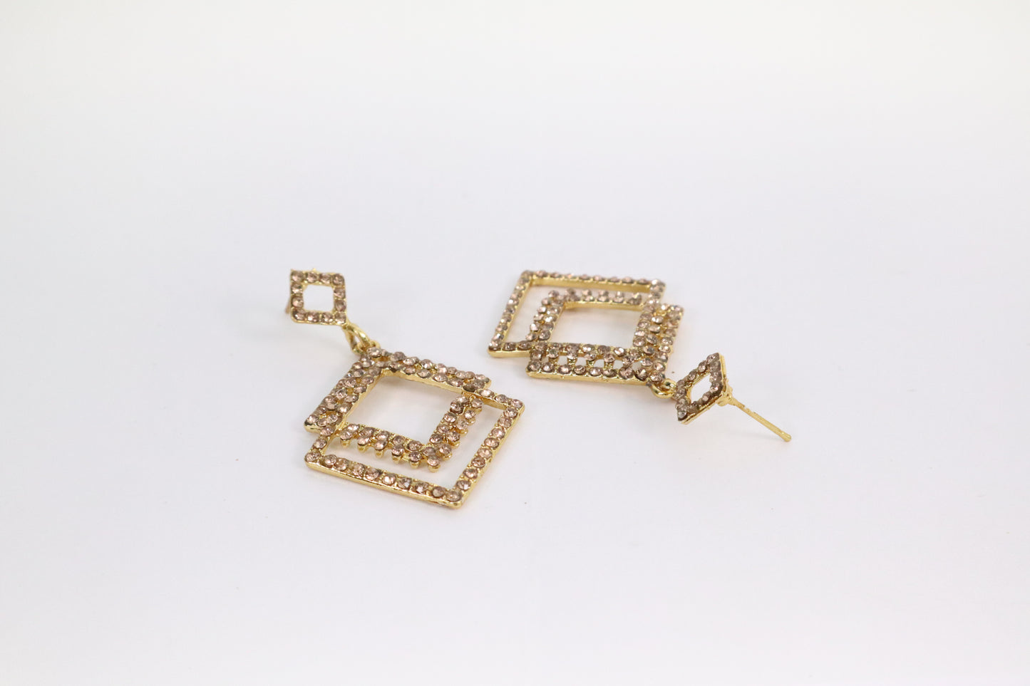 Shimmering Square Drop Earrings (PA410)