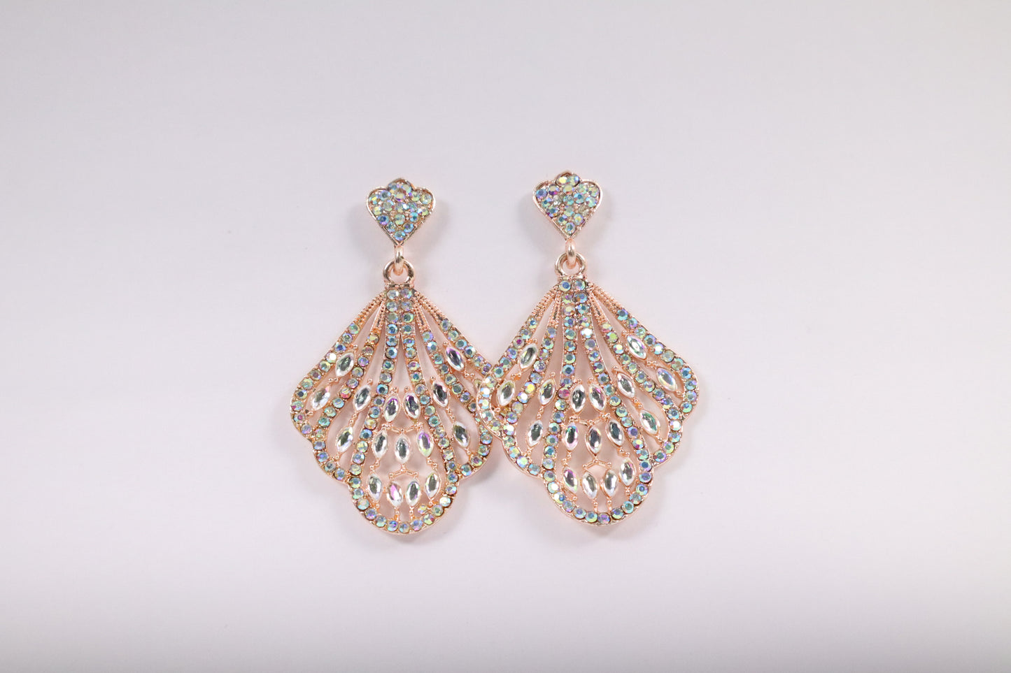 Feather-Inspired Crystal Earrings (AJ1022)