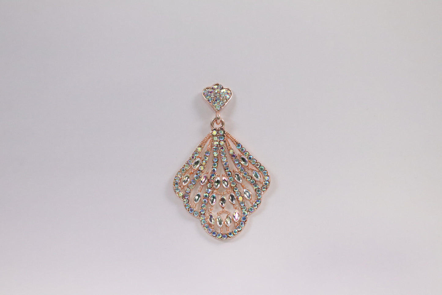 Feather-Inspired Crystal Earrings (AJ1022)