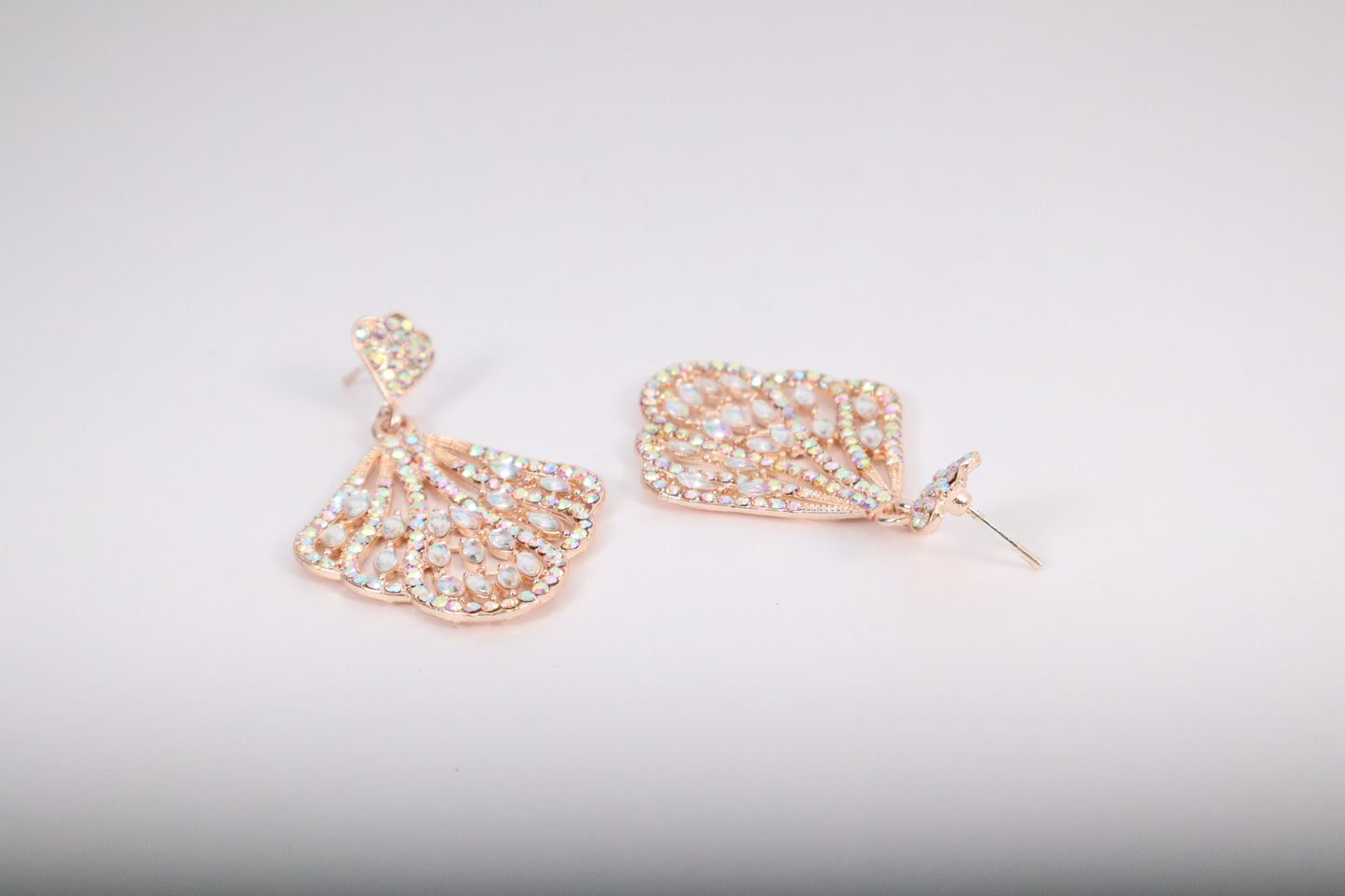 Feather-Inspired Crystal Earrings (AJ1022)