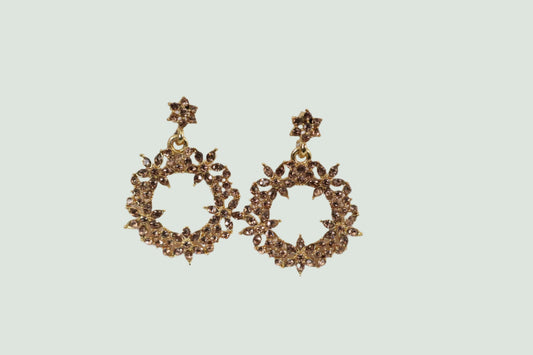Vintage-Inspired Crystal Drop Earrings (DH P638)