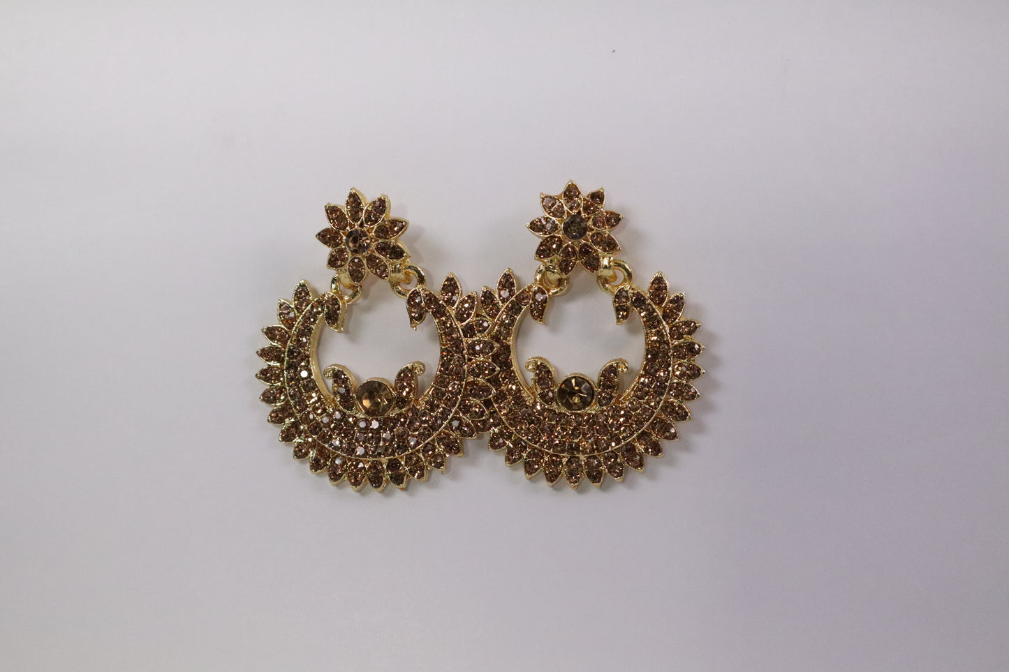 Golden Crystal Halo Earrings (DH P680)