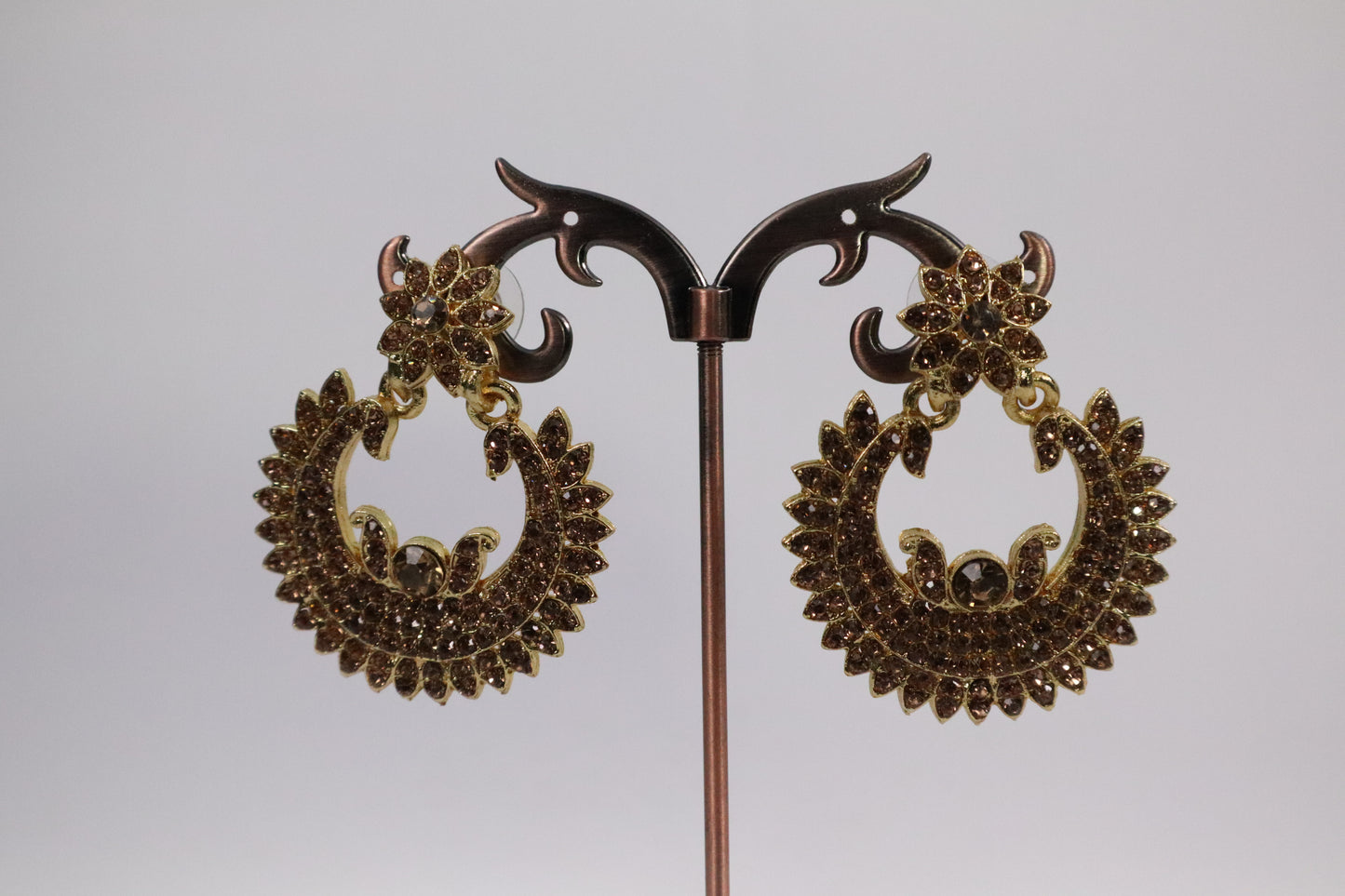 Golden Crystal Halo Earrings (DH P680)