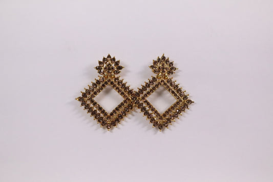Diamond-Cut Crystal Drop Earrings (DH P734)