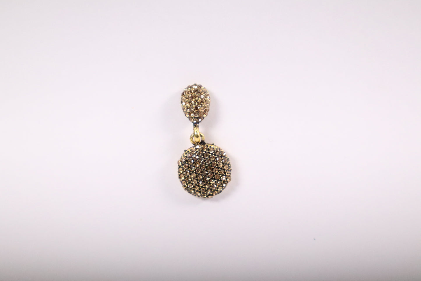 Shimmering Crystal Oval Earrings (GOLDEN BLACK) (DH P744)