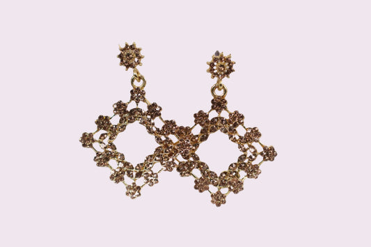 Diamond Lattice Drop Earrings (DH P778)