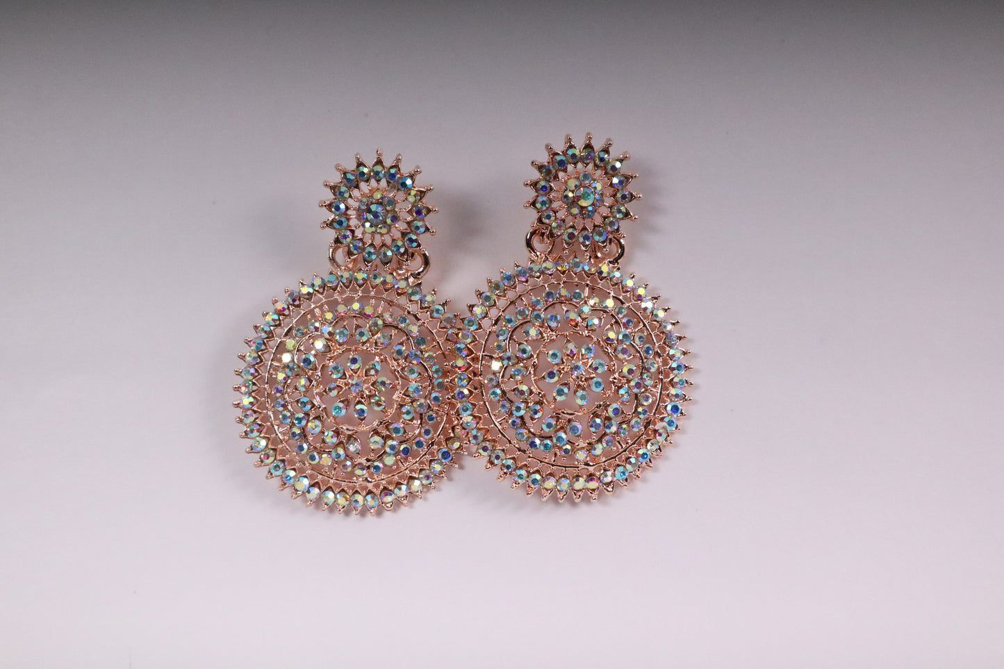 Shimmering Iridescent Drop Earrings (Rose Gold) (DH P795)