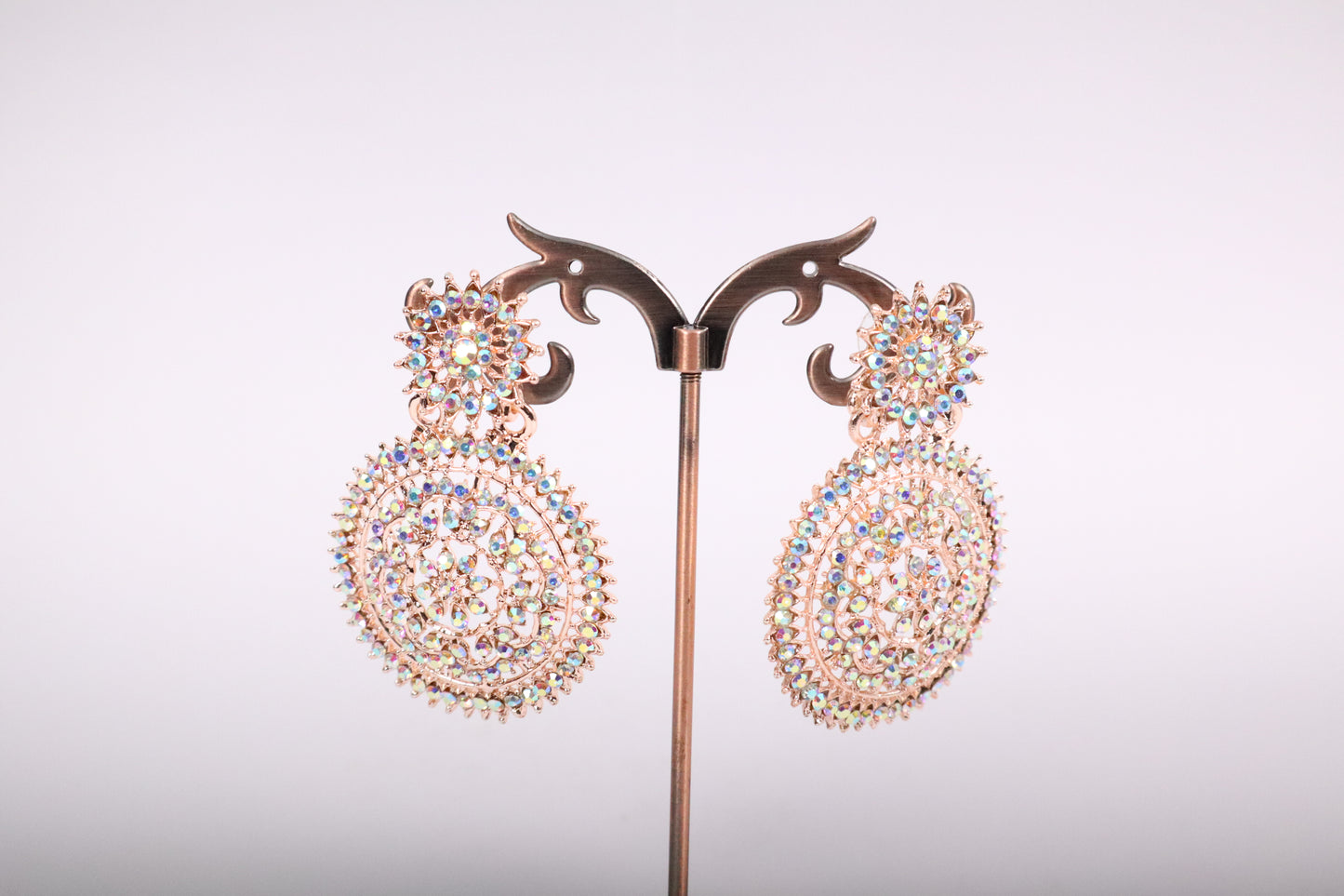 Shimmering Iridescent Drop Earrings (Rose Gold) (DH P795)