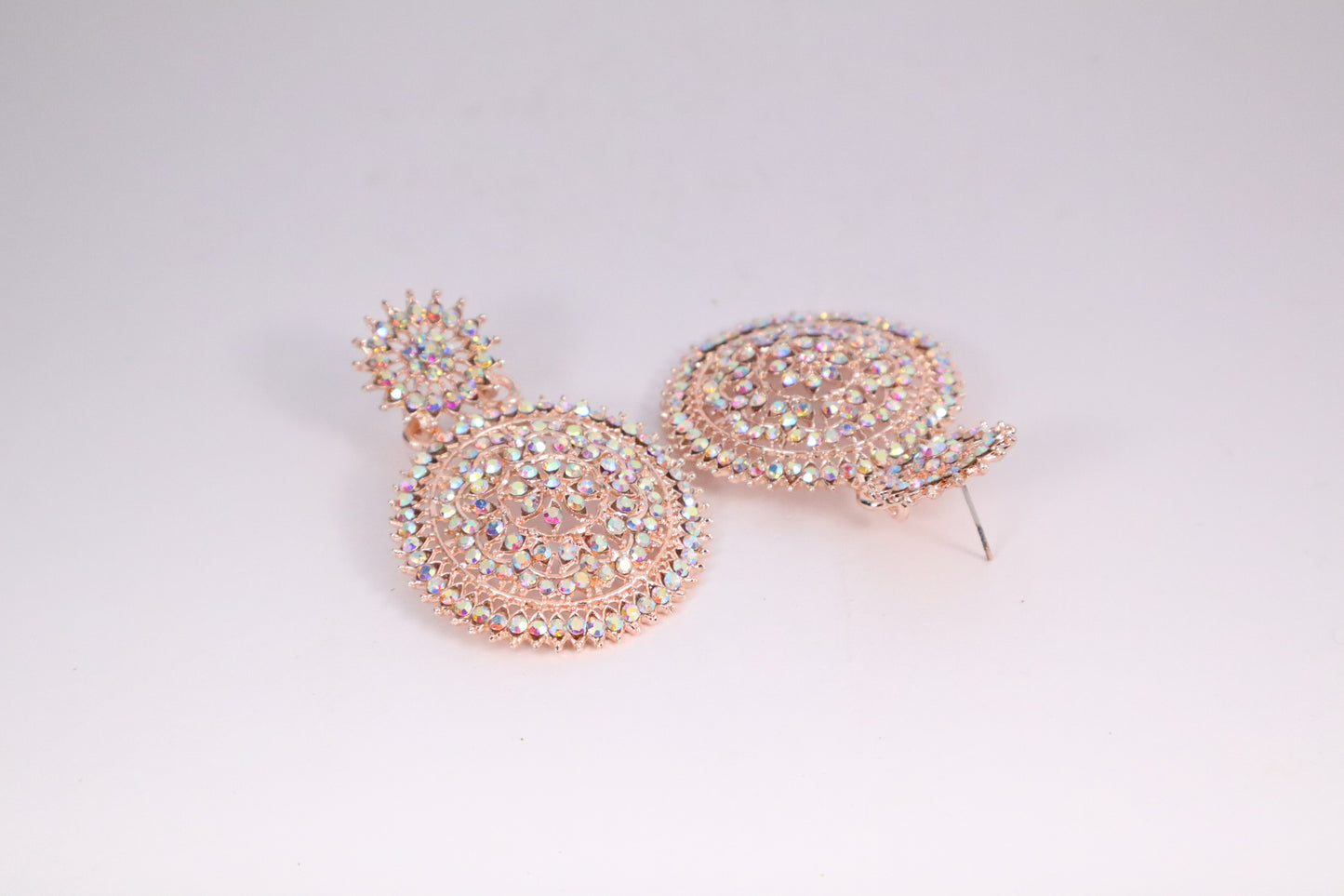 Shimmering Iridescent Drop Earrings (Rose Gold) (DH P795)