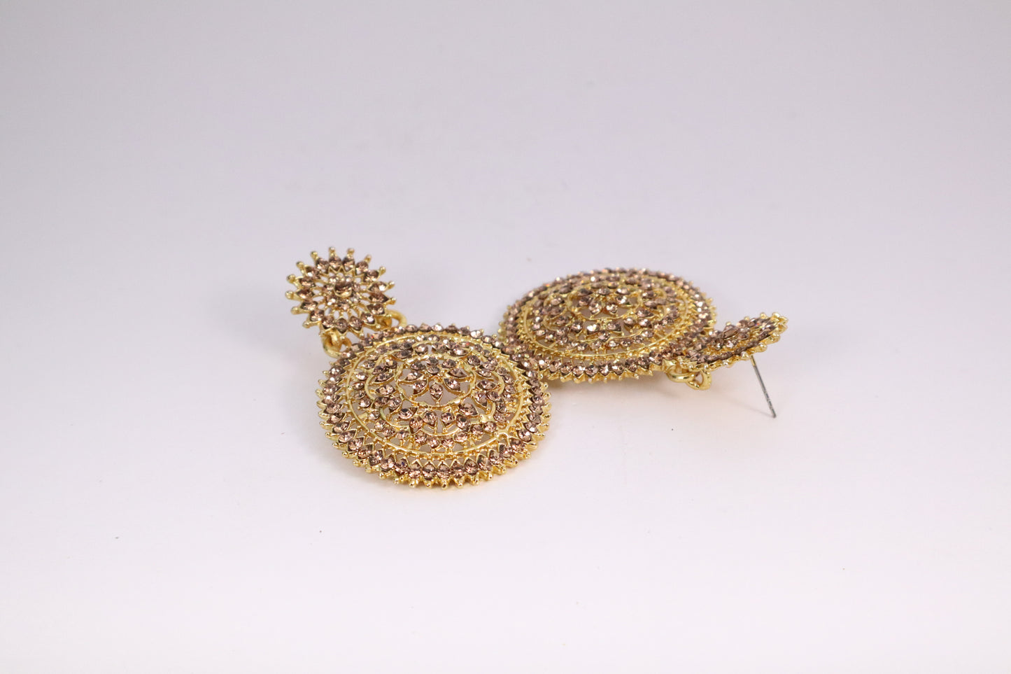 Shimmering Iridescent Drop Earrings (Golden Black) (DH P795)