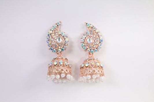 Iridescent Paisley Jhumka Earrings (DH ZG643)