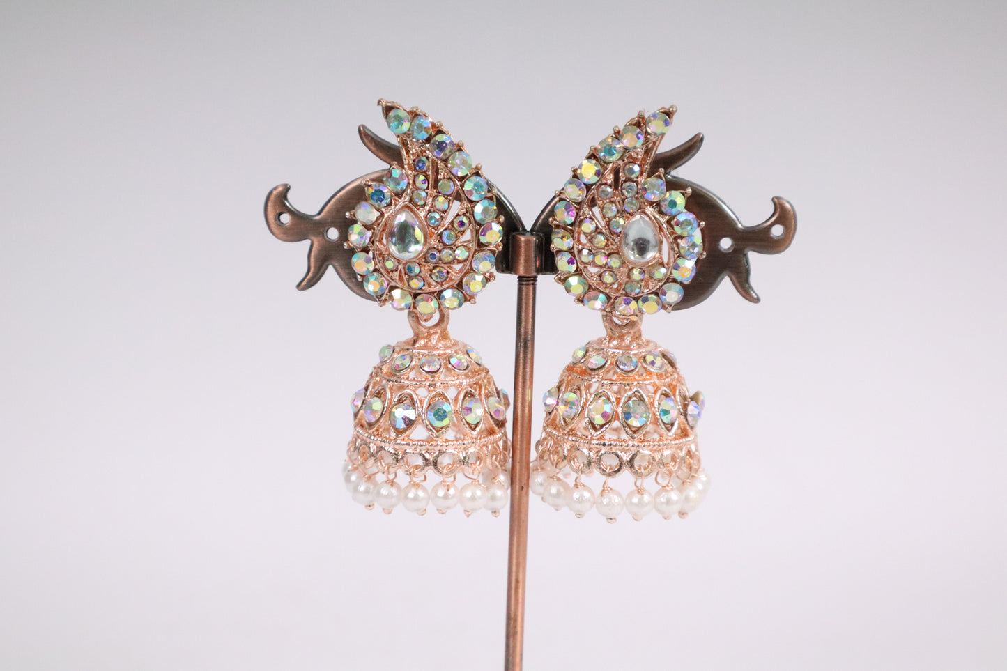 Iridescent Paisley Jhumka Earrings (DH ZG643)