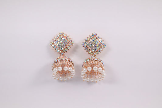 Diamond-Inspired Jhumka Earrings (DH ZG648)