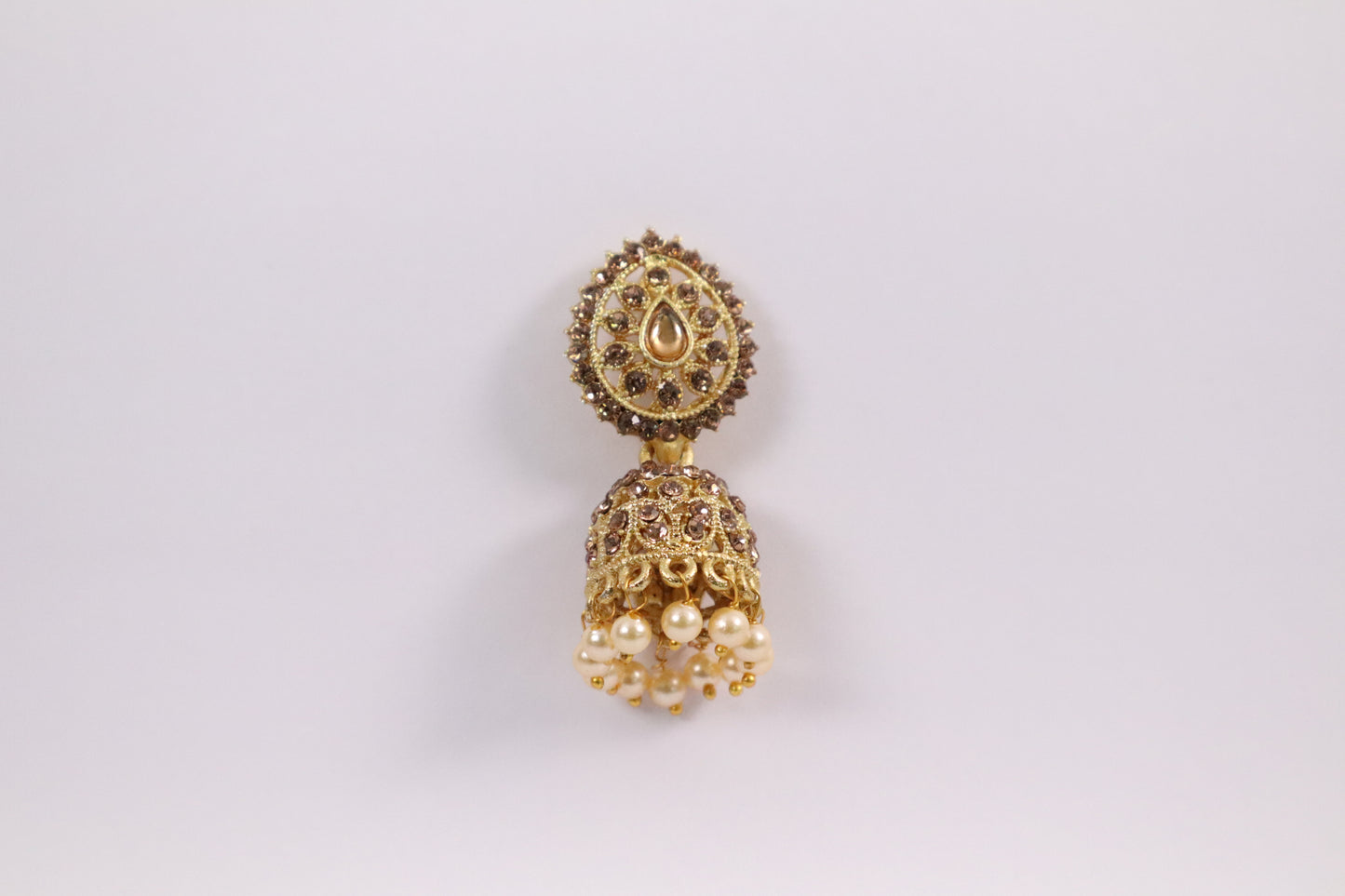 Teardrop Jhumka Earrings with Pearl Tassels (DH ZG667)